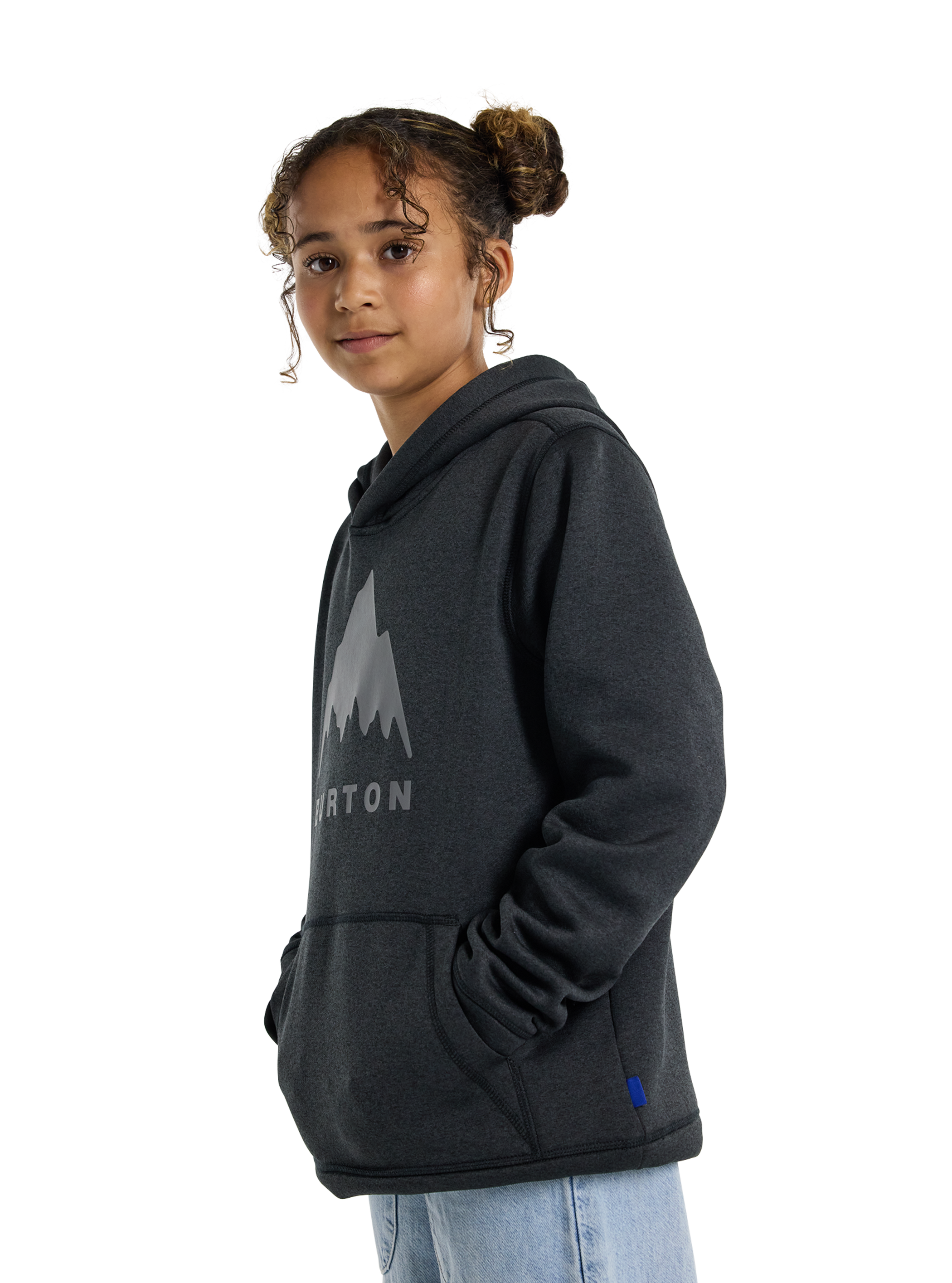 Product image of Kids' Burton Oak Pullover Hoodie[Variant:True Black Heather]