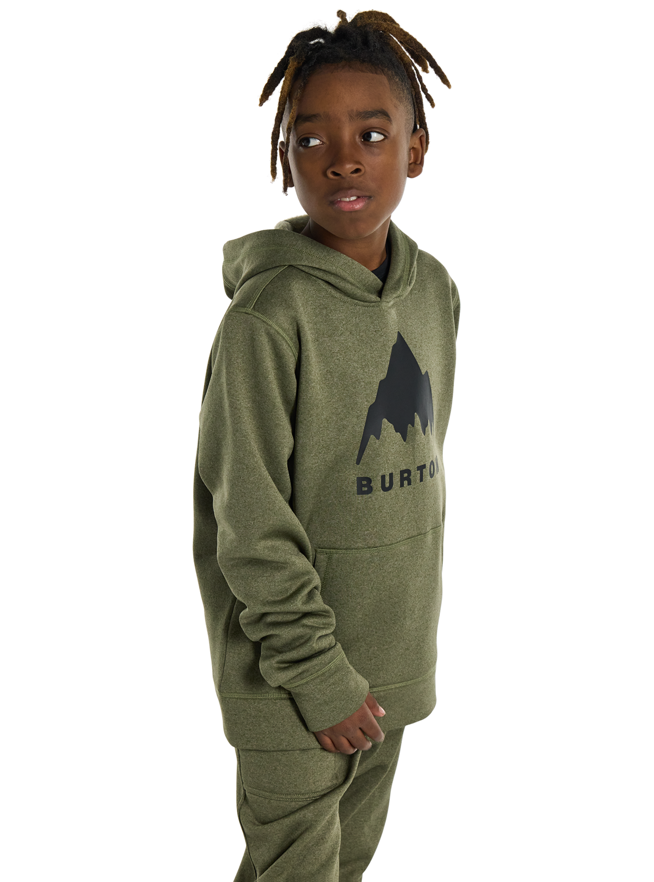 Product image of Kids' Burton Oak Pullover Hoodie[Variant:Forest Moss Heather]