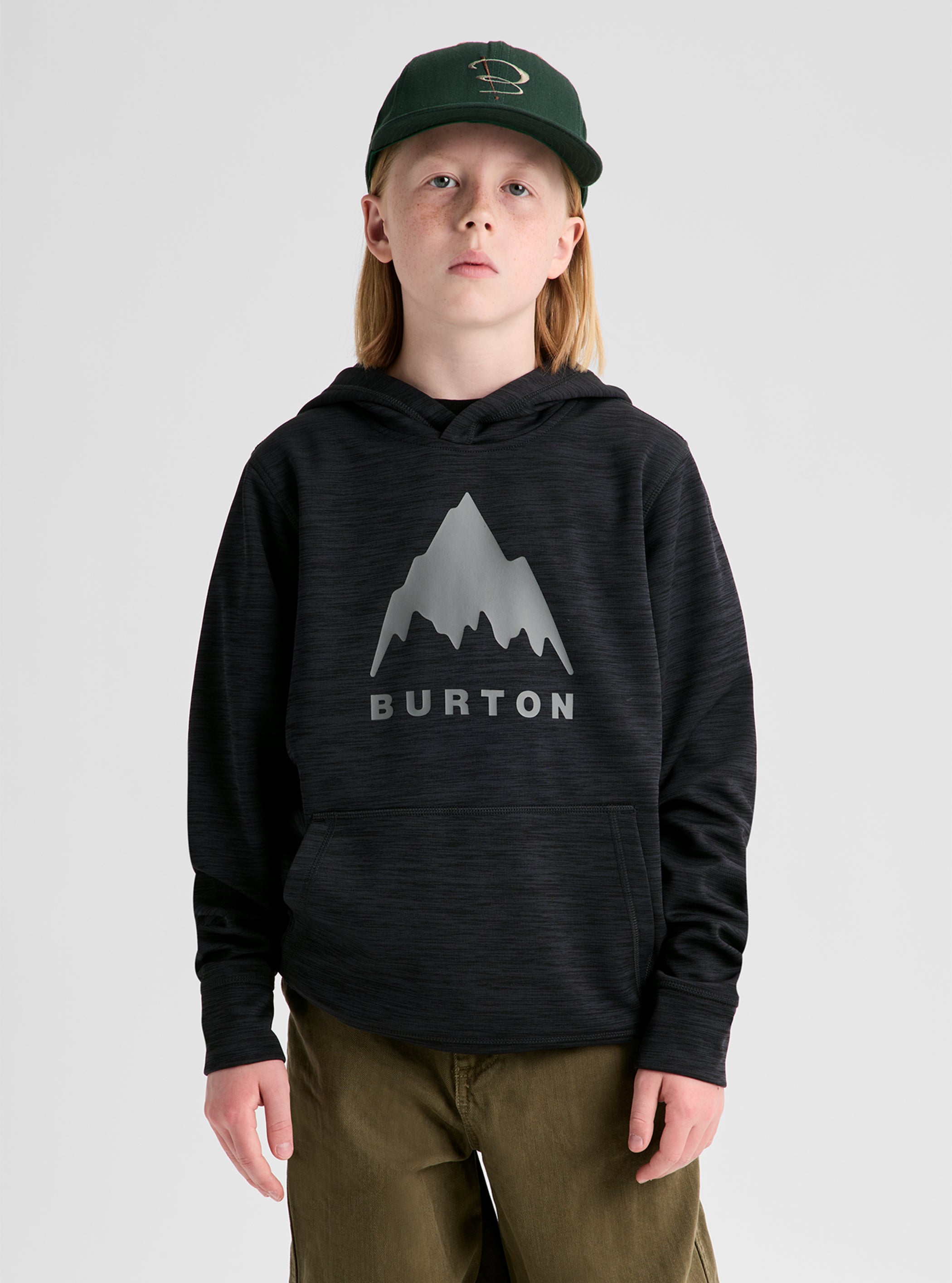 Product image of Kids' Burton Oak Pullover Hoodie[Variant:True Black Heather]