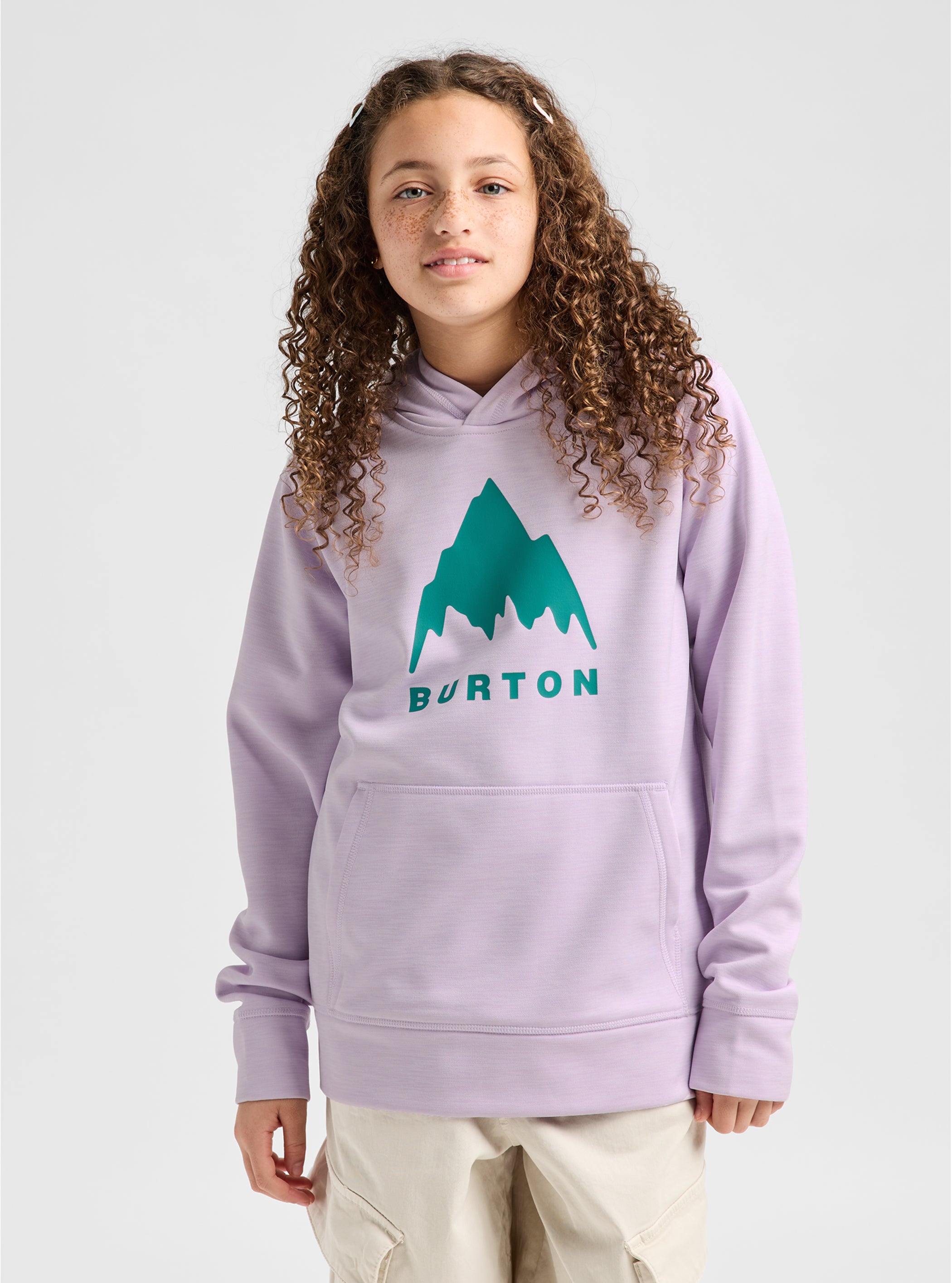 Product image of Kids' Burton Oak Pullover Hoodie[Variant:Moondust Heather]