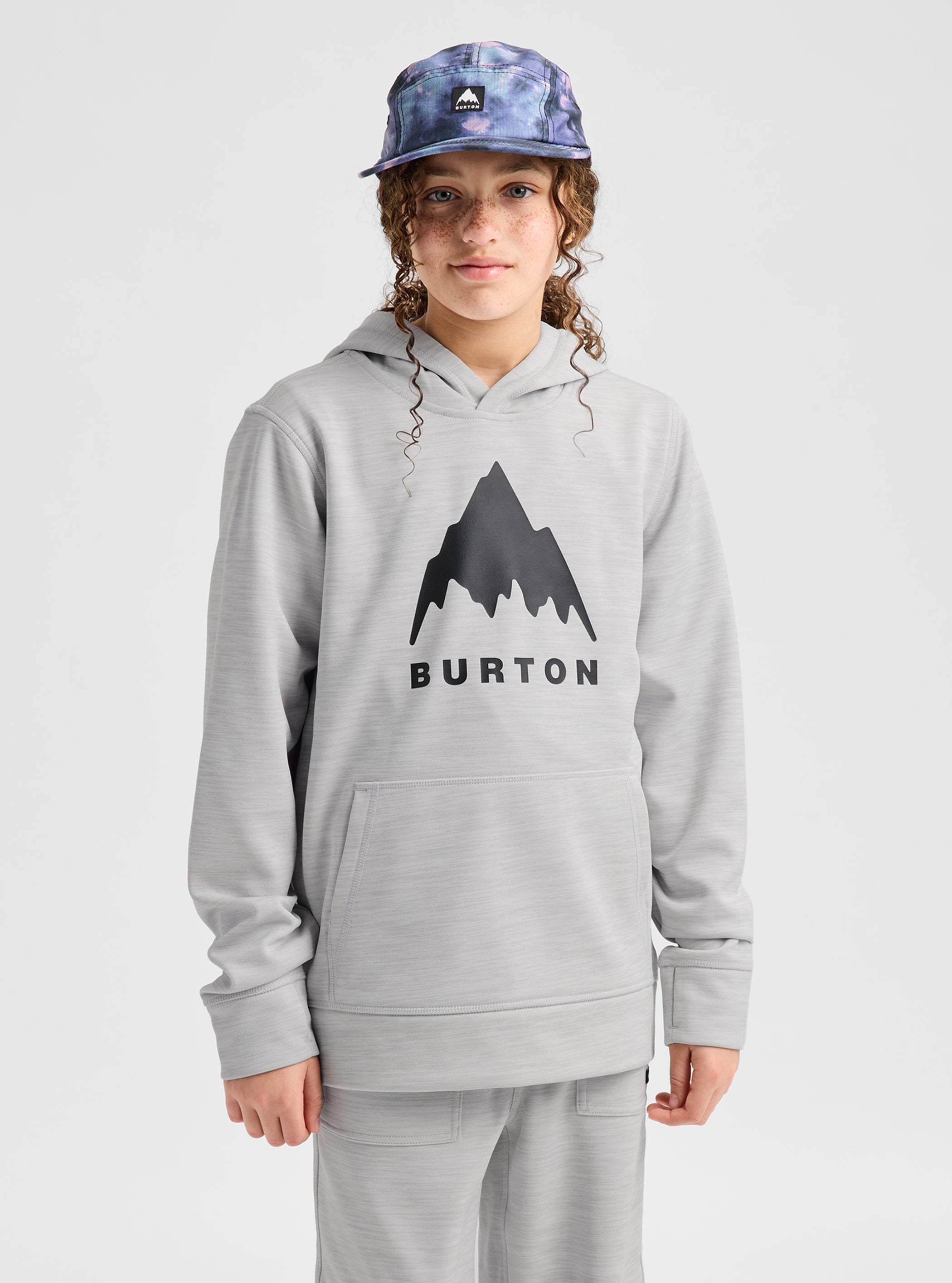 Product image of Kids' Burton Oak Pullover Hoodie[Variant:Gray Cloud Heather]