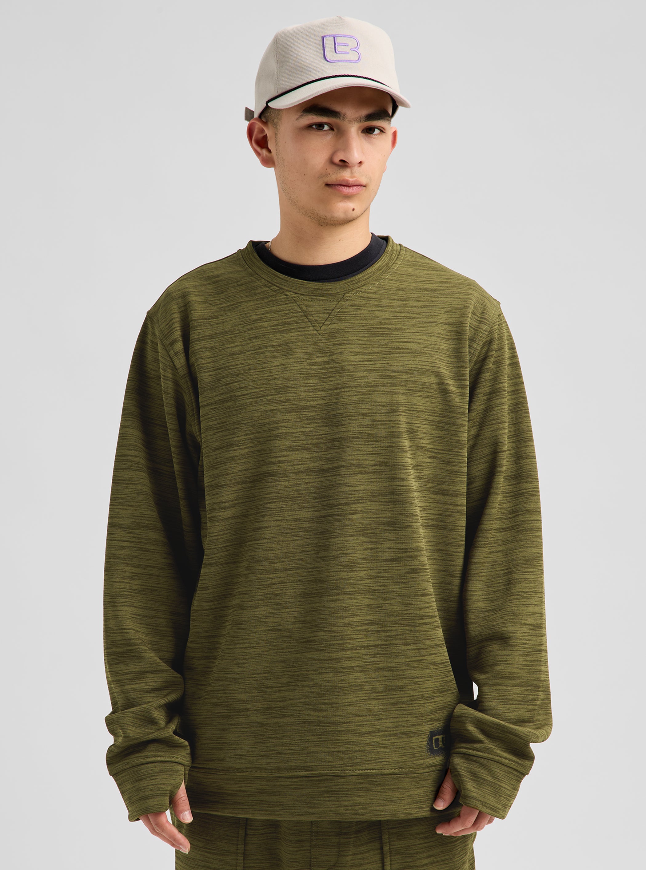 Product image of Men's Burton Oak Pullover Crew[Variant:Dried Moss Heather]