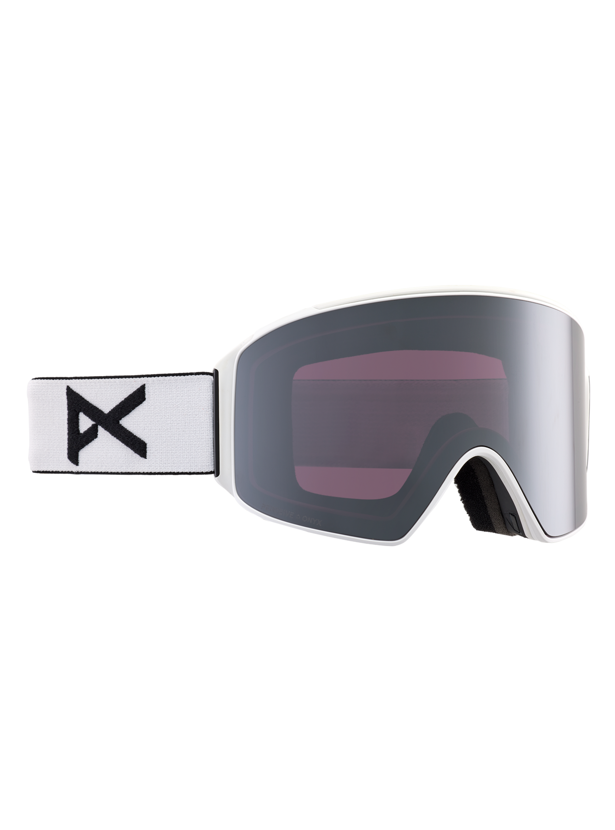 Product image of Anon M4 Goggles (Cylindrical) + Bonus Lens + MFI® Face Mask[Variant:Frame: White, Lens: Perceive Sunny Onyx (6% / S4), Spare Lens: Perceive Variable Violet (34% / S2)]