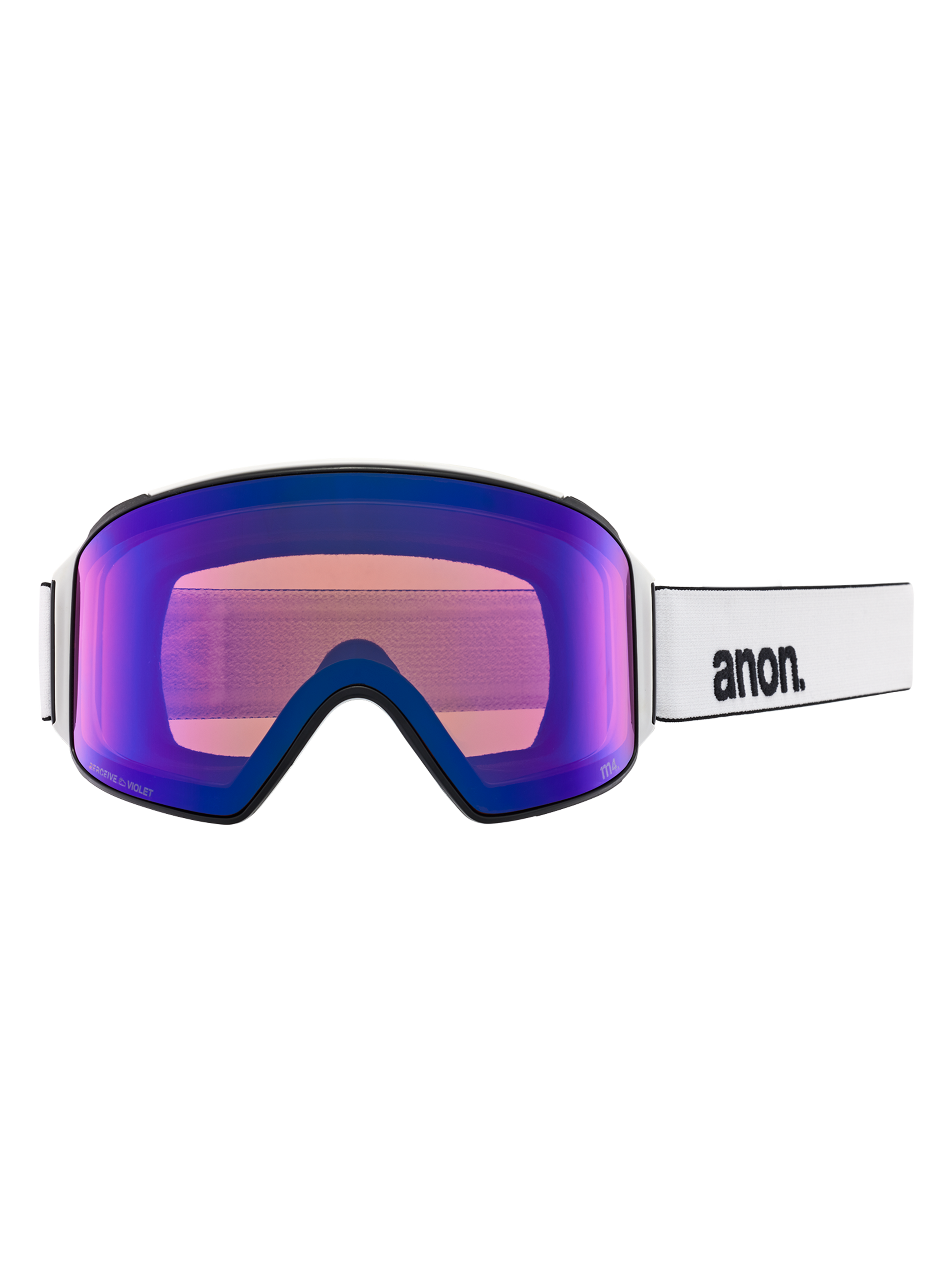 Product image of Anon M4 Goggles (Cylindrical) + Bonus Lens + MFI® Face Mask[Variant:Frame: White, Lens: Perceive Sunny Onyx (6% / S4), Spare Lens: Perceive Variable Violet (34% / S2)]