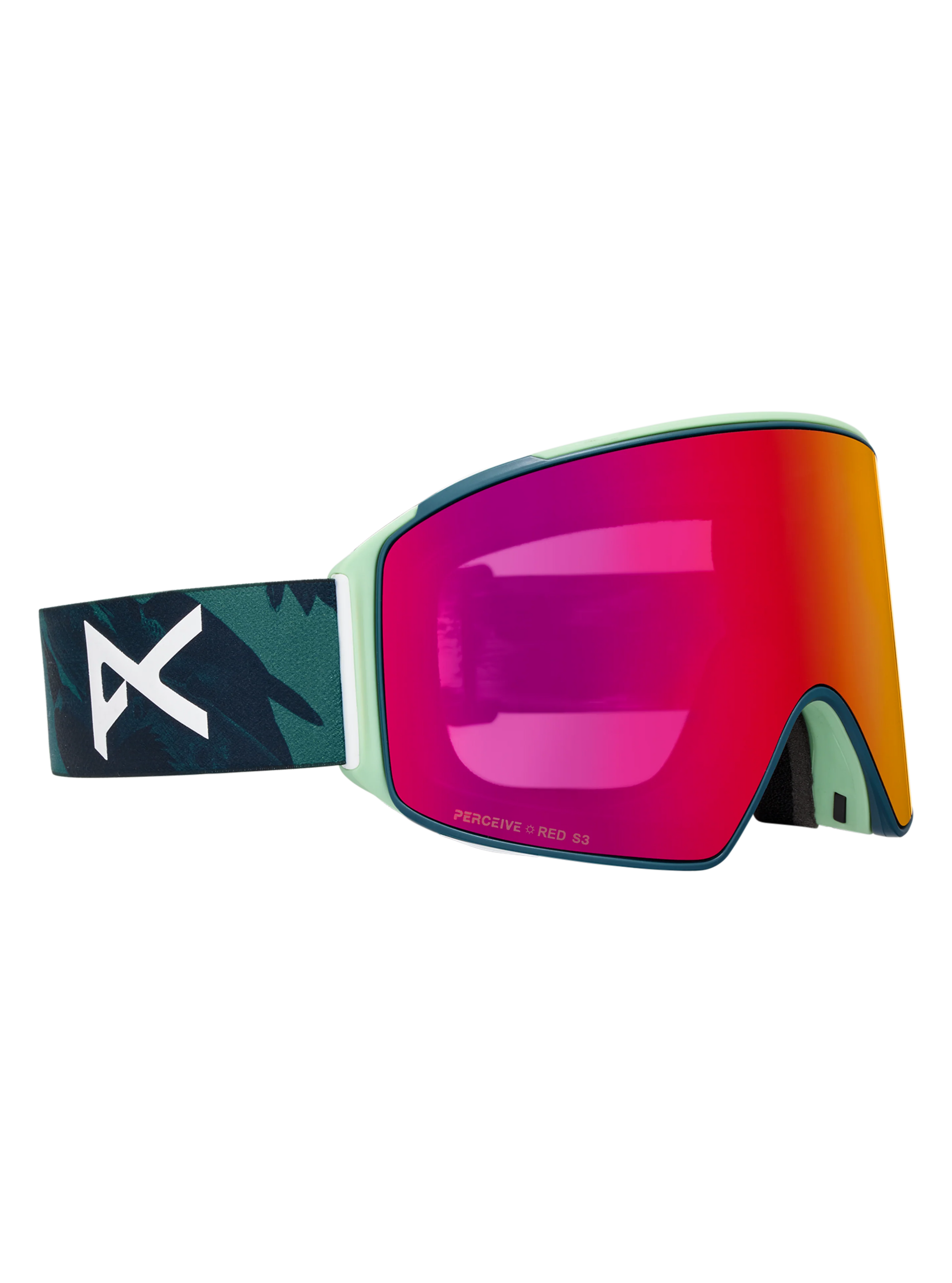 Product image of Anon M4 Goggles (Cylindrical) + Bonus Lens + MFI® Face Mask[Variant:Frame: Family Tree, Lens: Perceive Sunny Red (14% / S3), Spare Lens: Perceive Cloudy Burst (59% / S1)]
