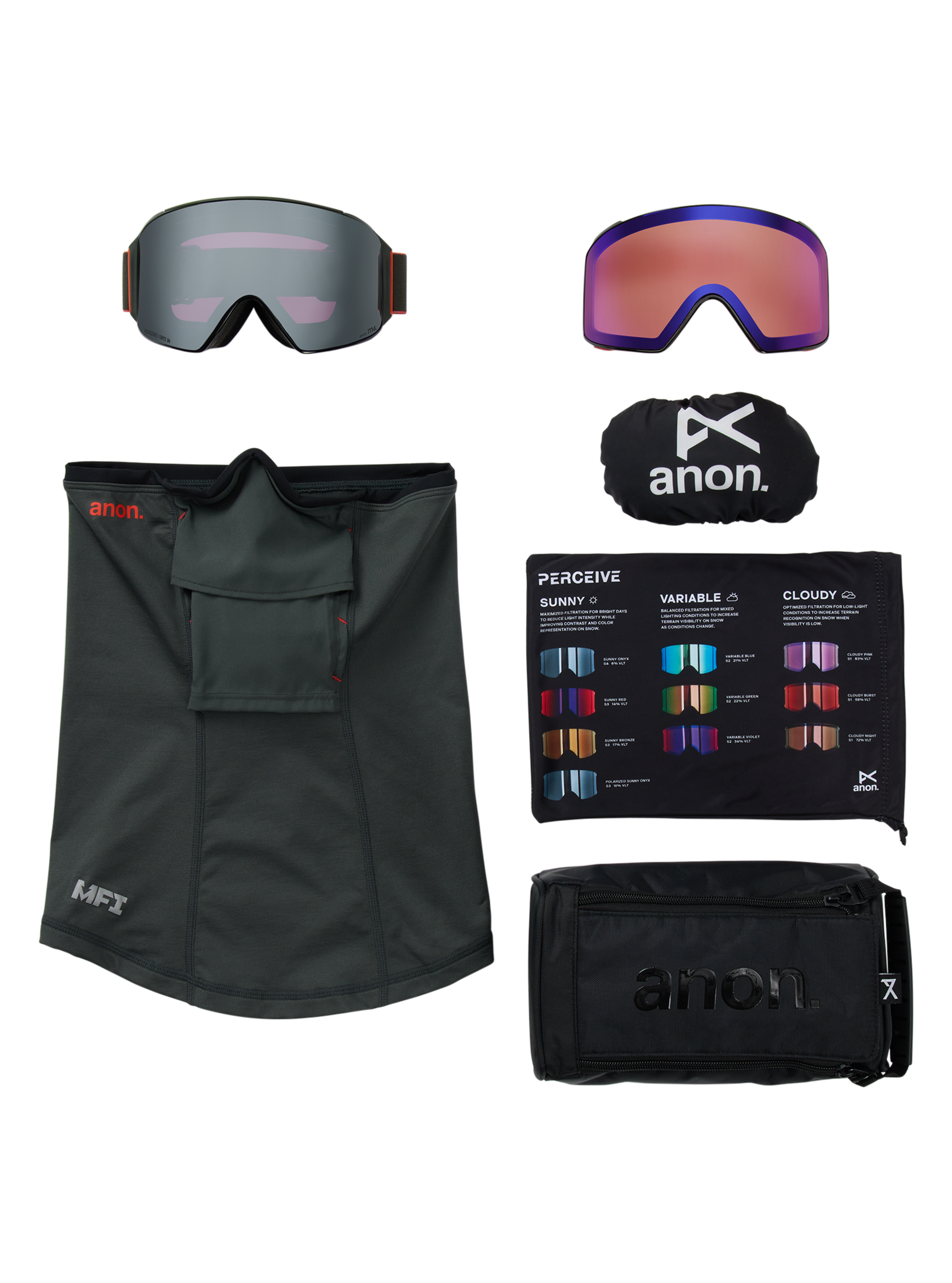 Anon M4 Brille (zylindrisch) + Zusatzbrillenglas + MFI® Face Mask