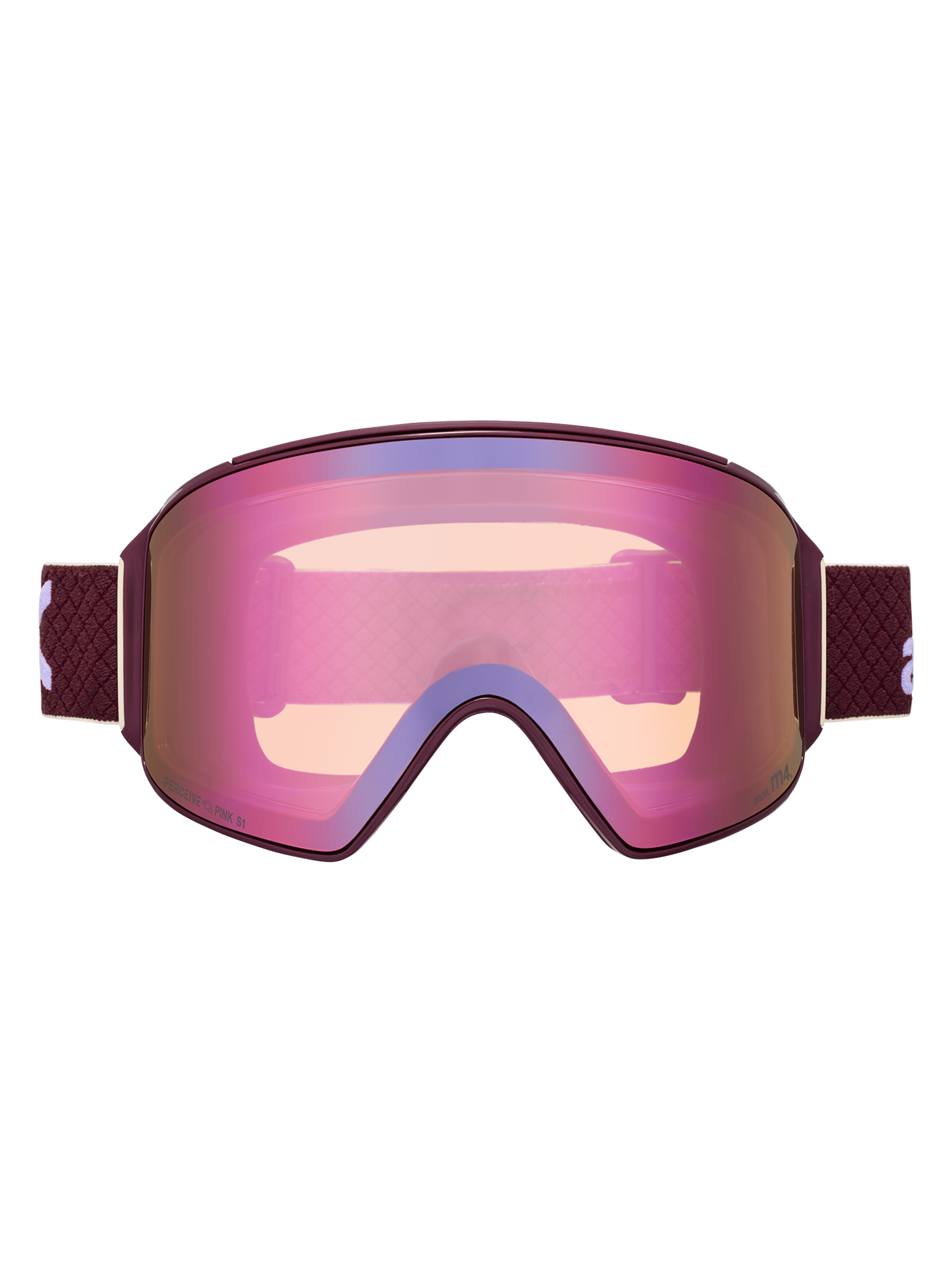 Product image of Anon M4 Goggles (Cylindrical) + Bonus Lens + MFI® Face Mask[Variant:Frame: Deep Cherry, Lens: Perceive Cloudy Pink (53% / S1), Spare Lens: Perceive Variable Blue (21% / S2)]