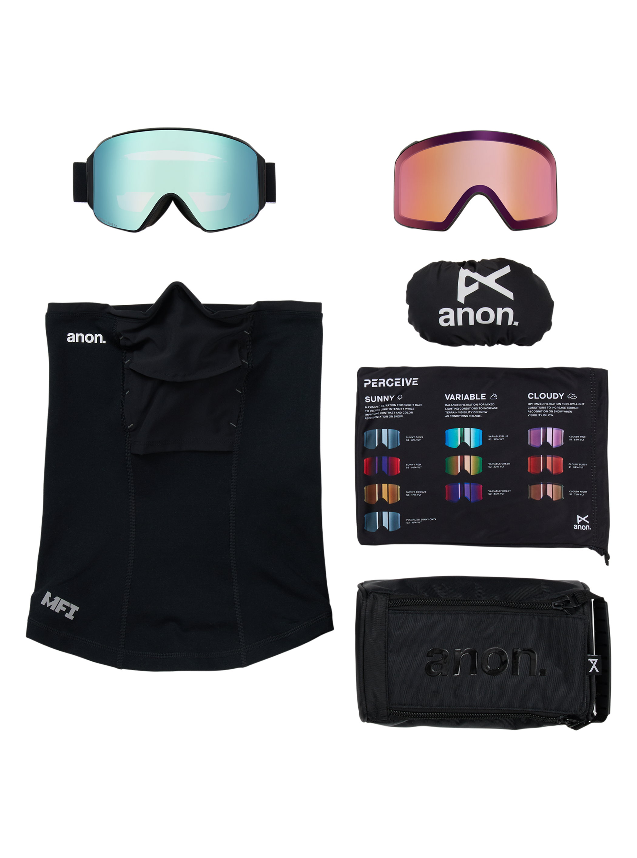 Anon M4 Goggles (Cylindrical) + Bonus Lens + Face Mask | Anon Anon M4 Goggles (Cylindrical) + Bonus Lens + Face Mask | Anon