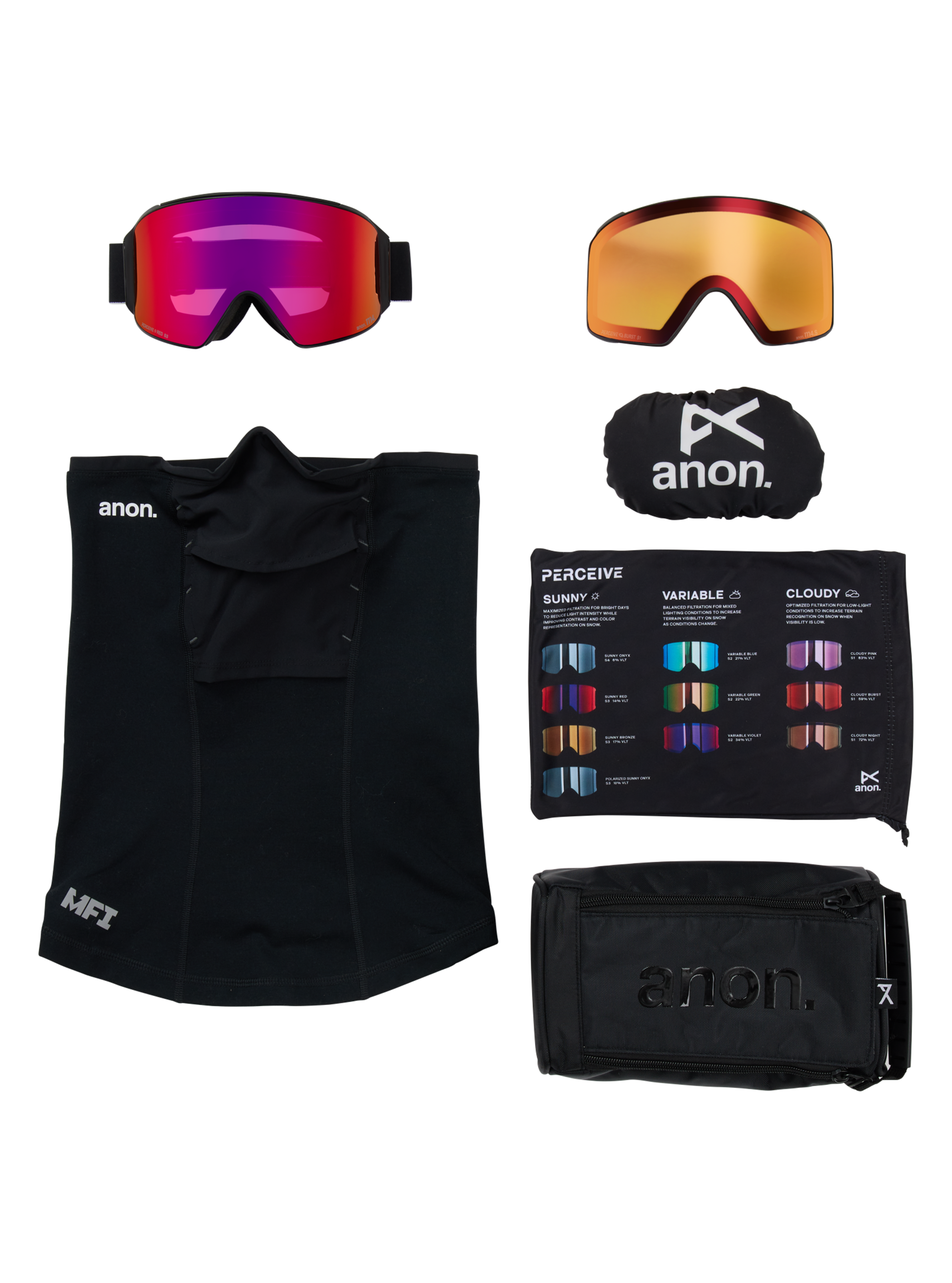 Anon M4 Goggles (Cylindrical) + Bonus Lens + MFI® Face Mask