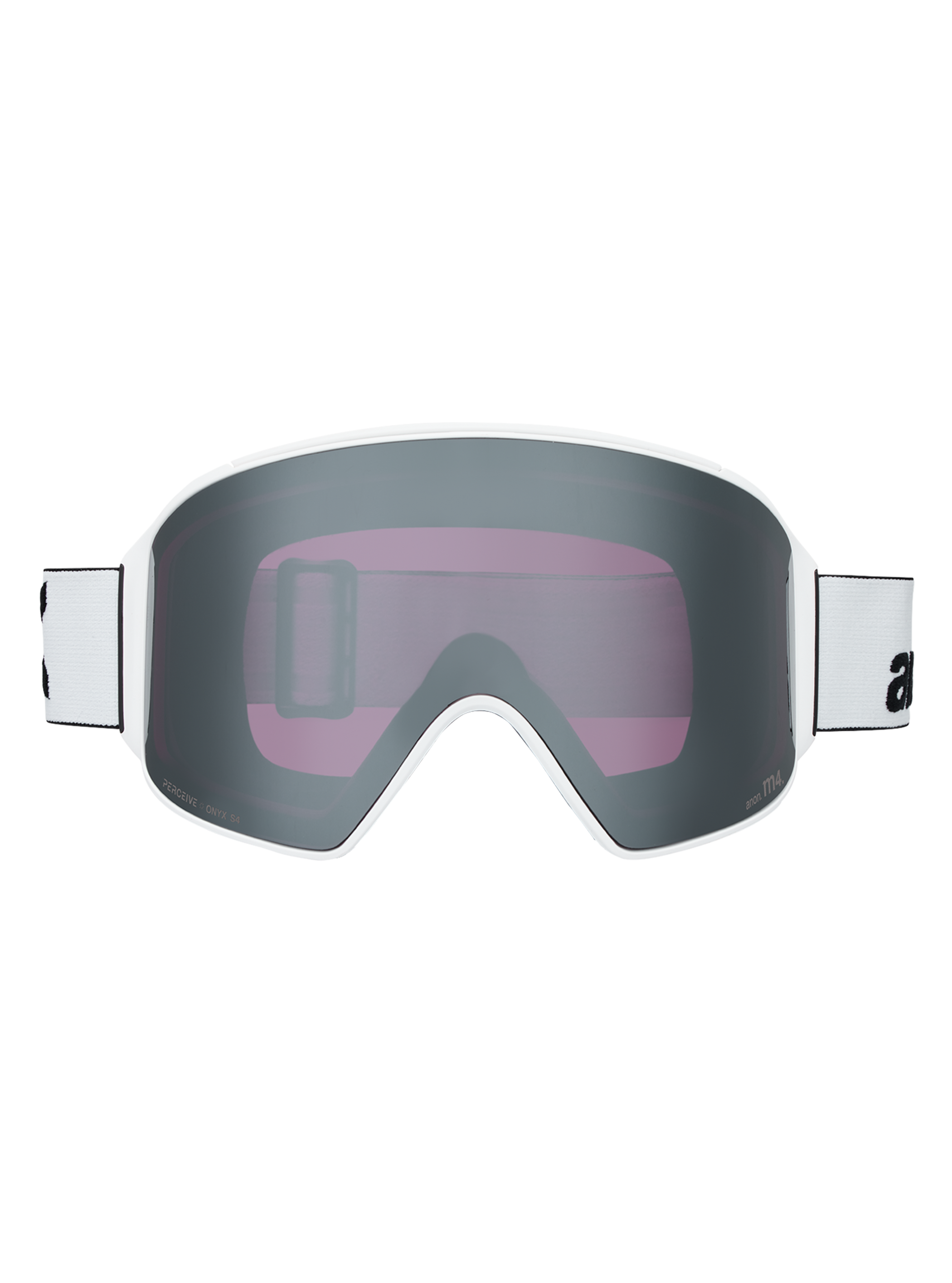Product image of Anon M4 Goggles (Cylindrical) + Bonus Lens + MFI® Face Mask[Variant:Frame: White, Lens: Perceive Sunny Onyx (6% / S4), Spare Lens: Perceive Variable Violet (34% / S2)]