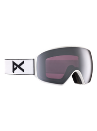 Product image of Anon M4 Low Bridge Fit Goggles (Toric) + Bonus Lens + MFI® Face Mask[Variant:Frame: White, Lens: Perceive Sunny Onyx (6% / S4), Spare Lens: Perceive Variable Violet (34% / S2)]