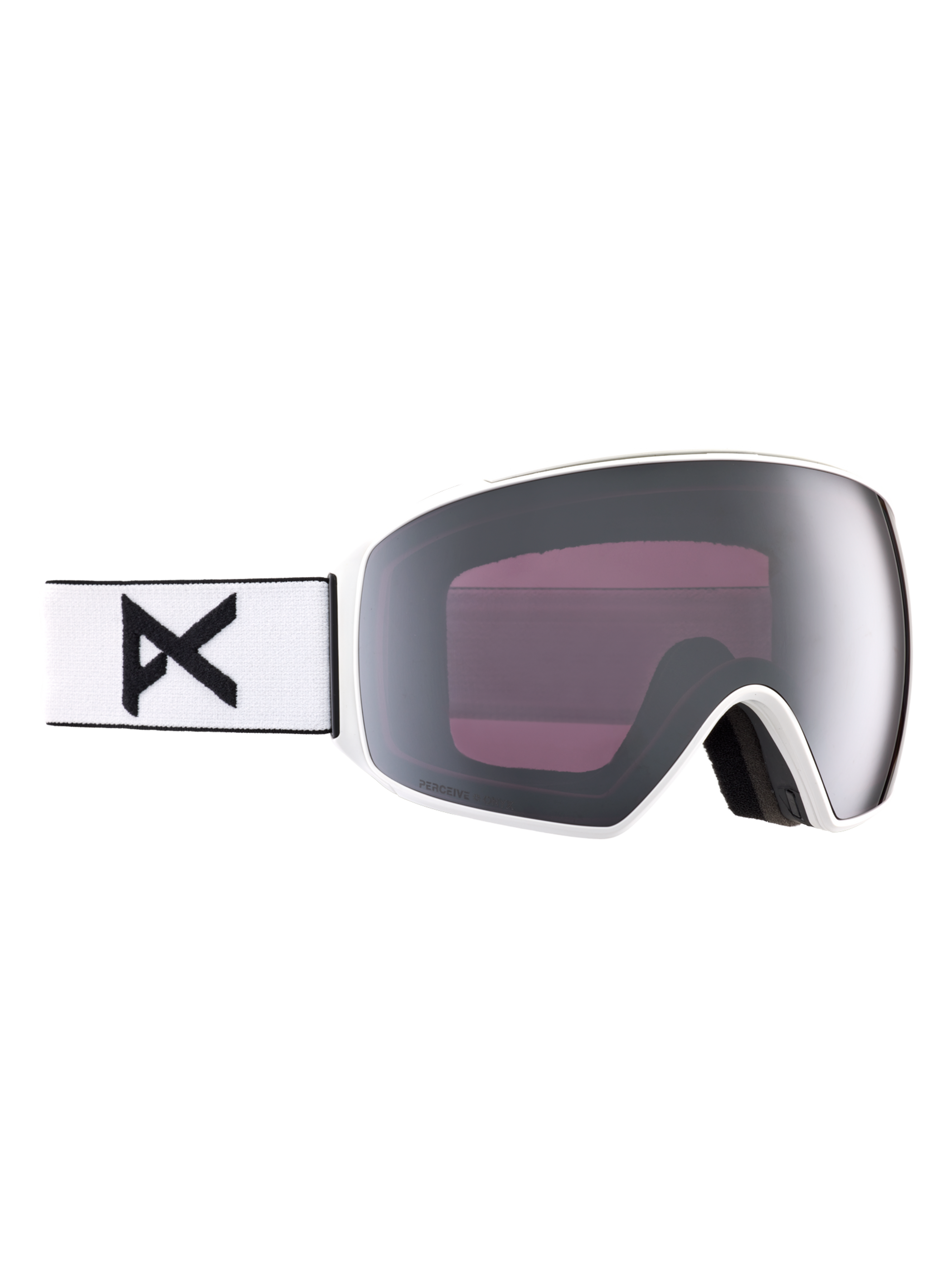 Product image of Anon M4 Low Bridge Fit Goggles (Toric) + Bonus Lens + MFI® Face Mask[Variant:Frame: White, Lens: Perceive Sunny Onyx (6% / S4), Spare Lens: Perceive Variable Violet (34% / S2)]