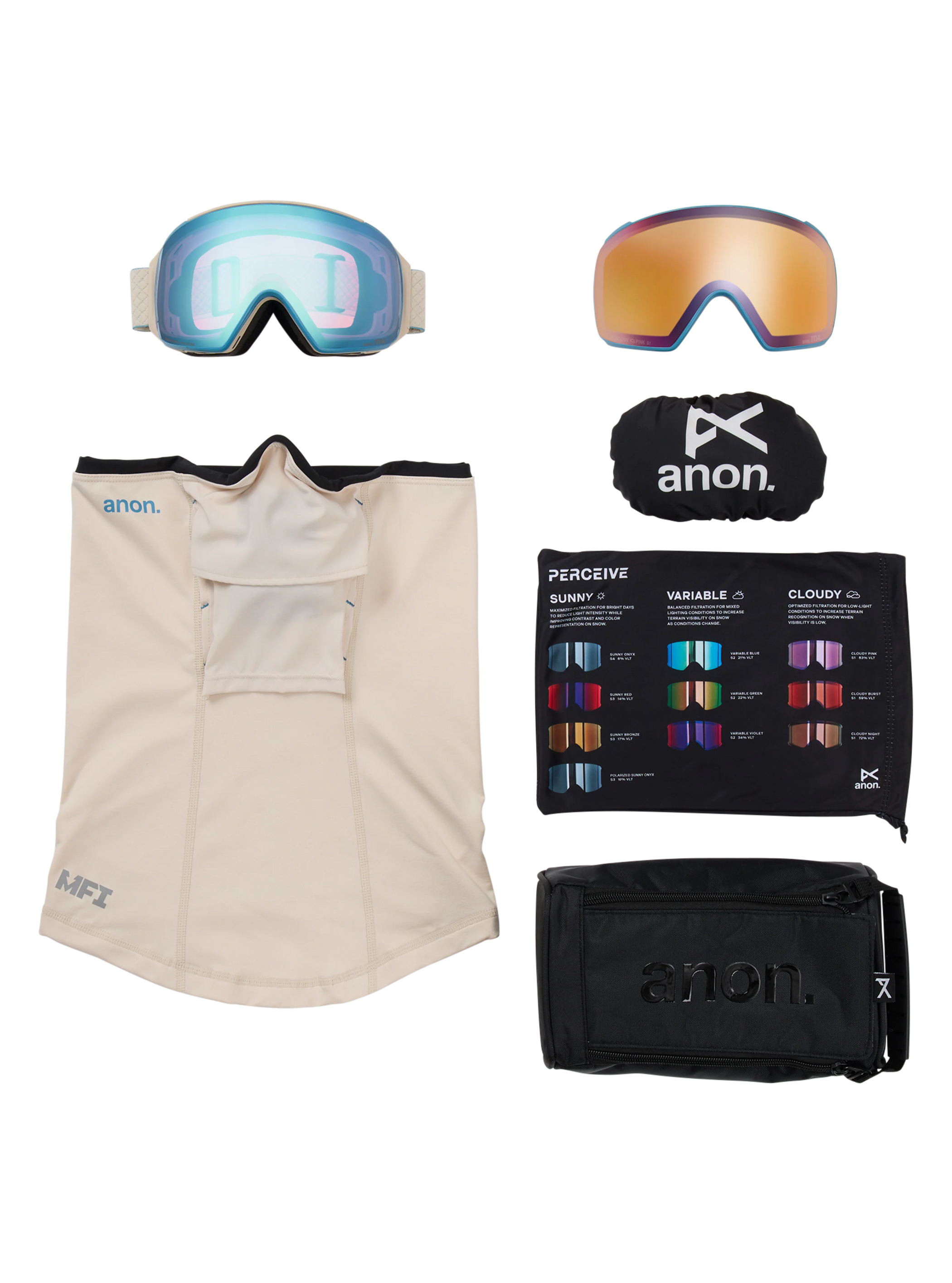 Anon - Masque M4 (Torique) + écran de rechange Perceive - cagoule MFI®