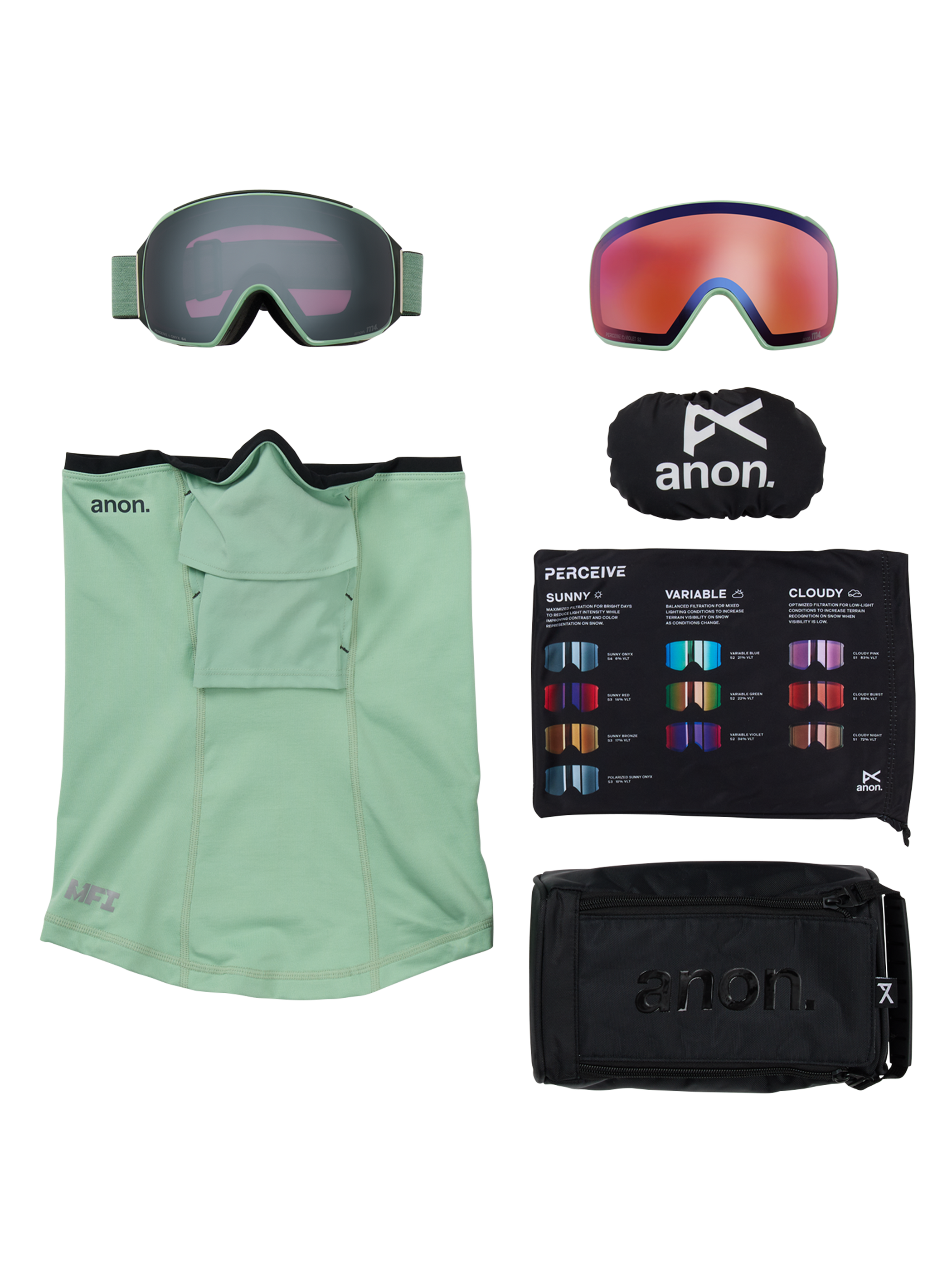 Anon M4 Brille (torisch) + Perceive Zusatzbrillenglas + MFI® Face Mask