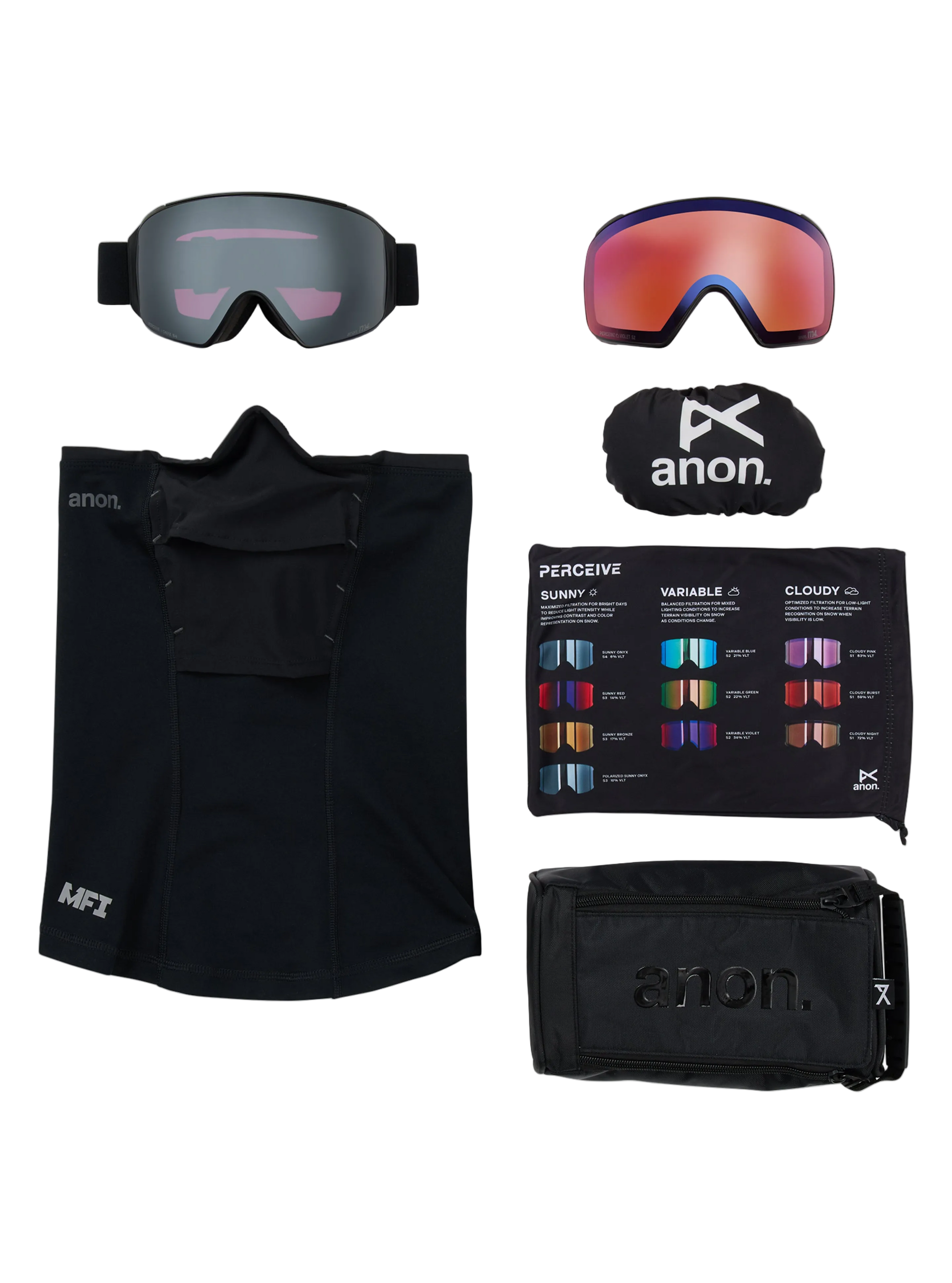 Anon M4 Brille (torisch) + Perceive Zusatzbrillenglas + MFI® Face Mask