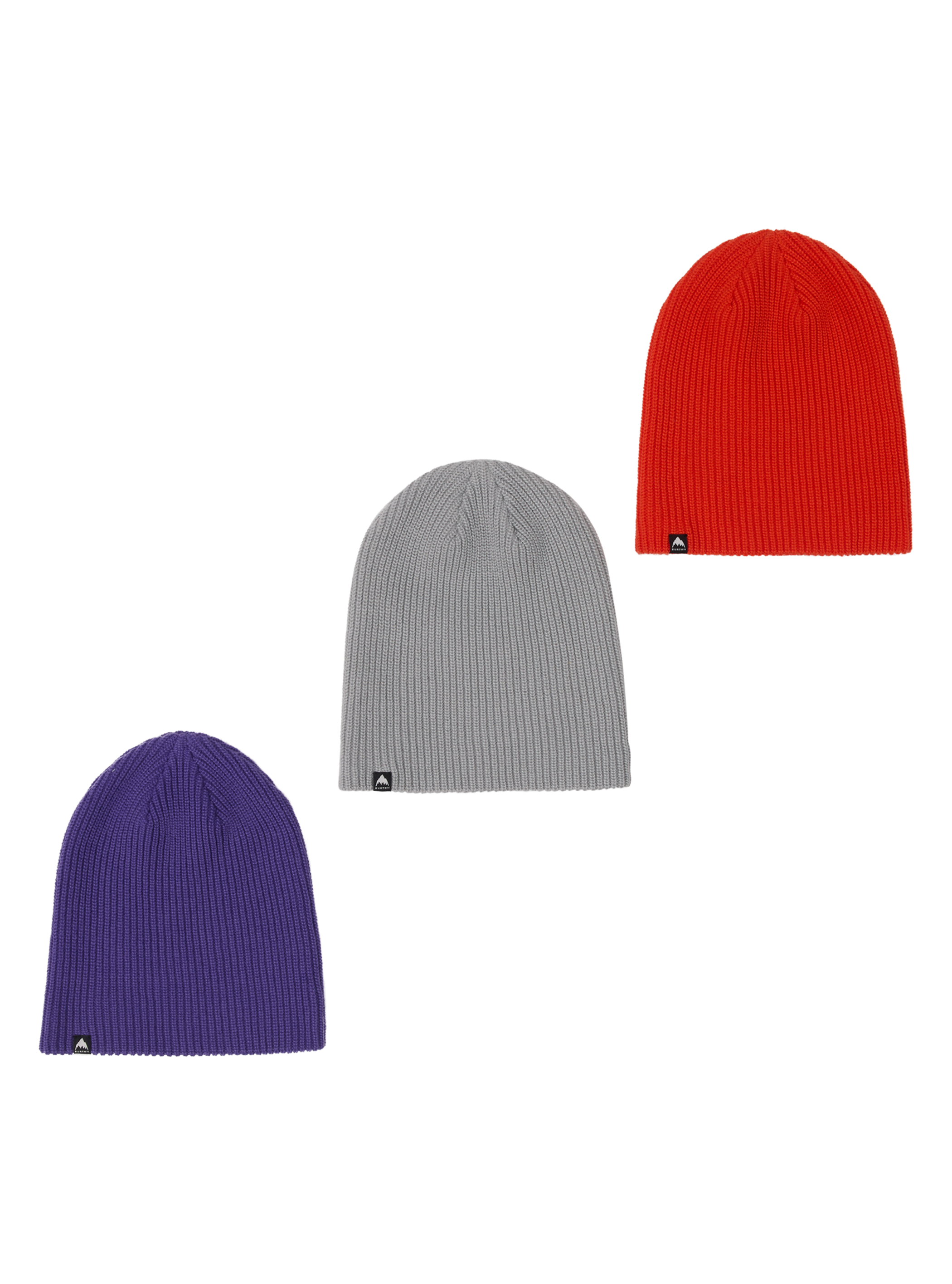 Product image of Burton Recycled DND Beanie (3 Pack)[Variant:Prism Violet / Fiesta Red / Gray Cloud]