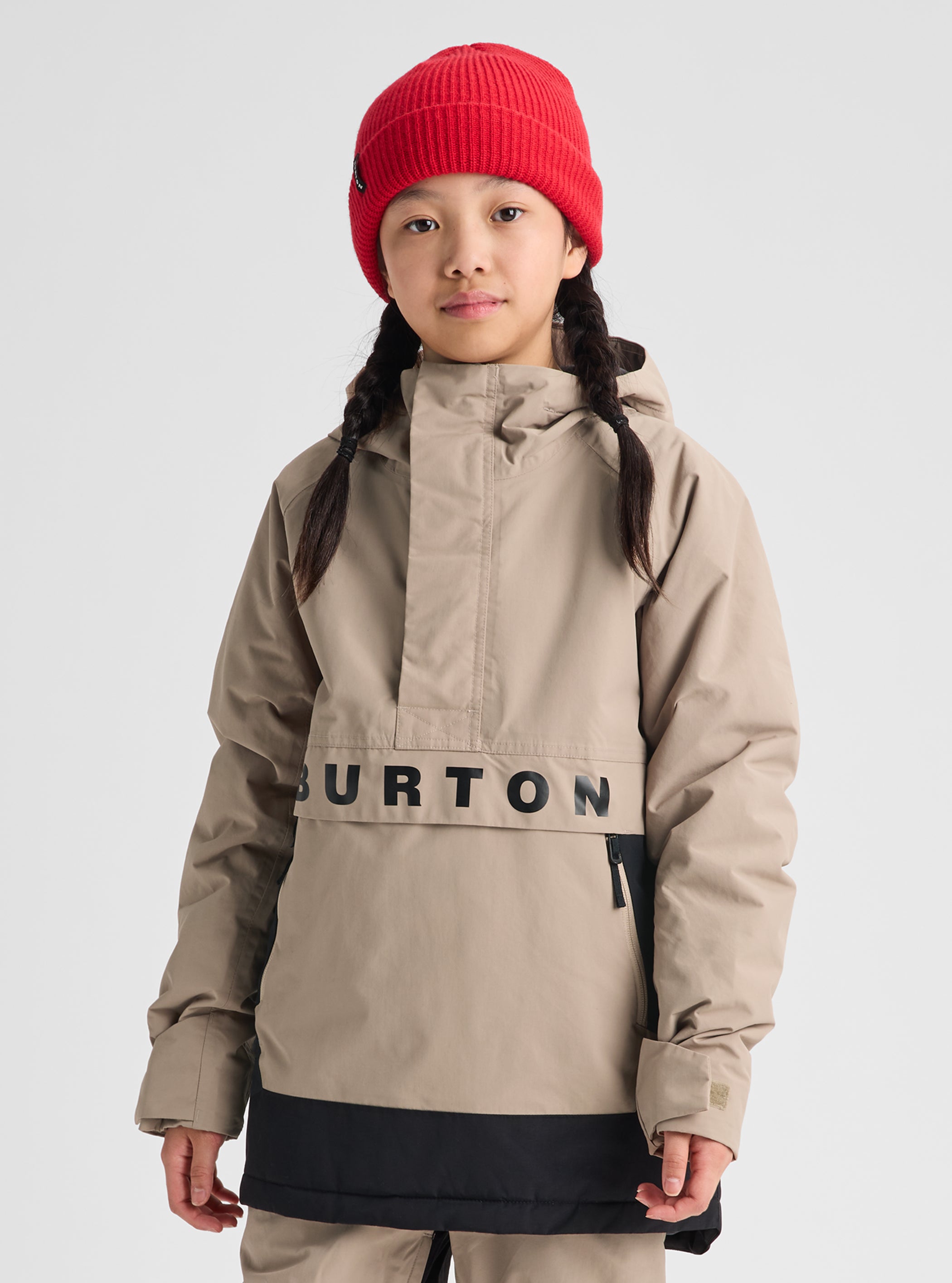Product image of Kids' Burton Frostner 2L Anorak Jacket[Variant:Summit Taupe / True Black]