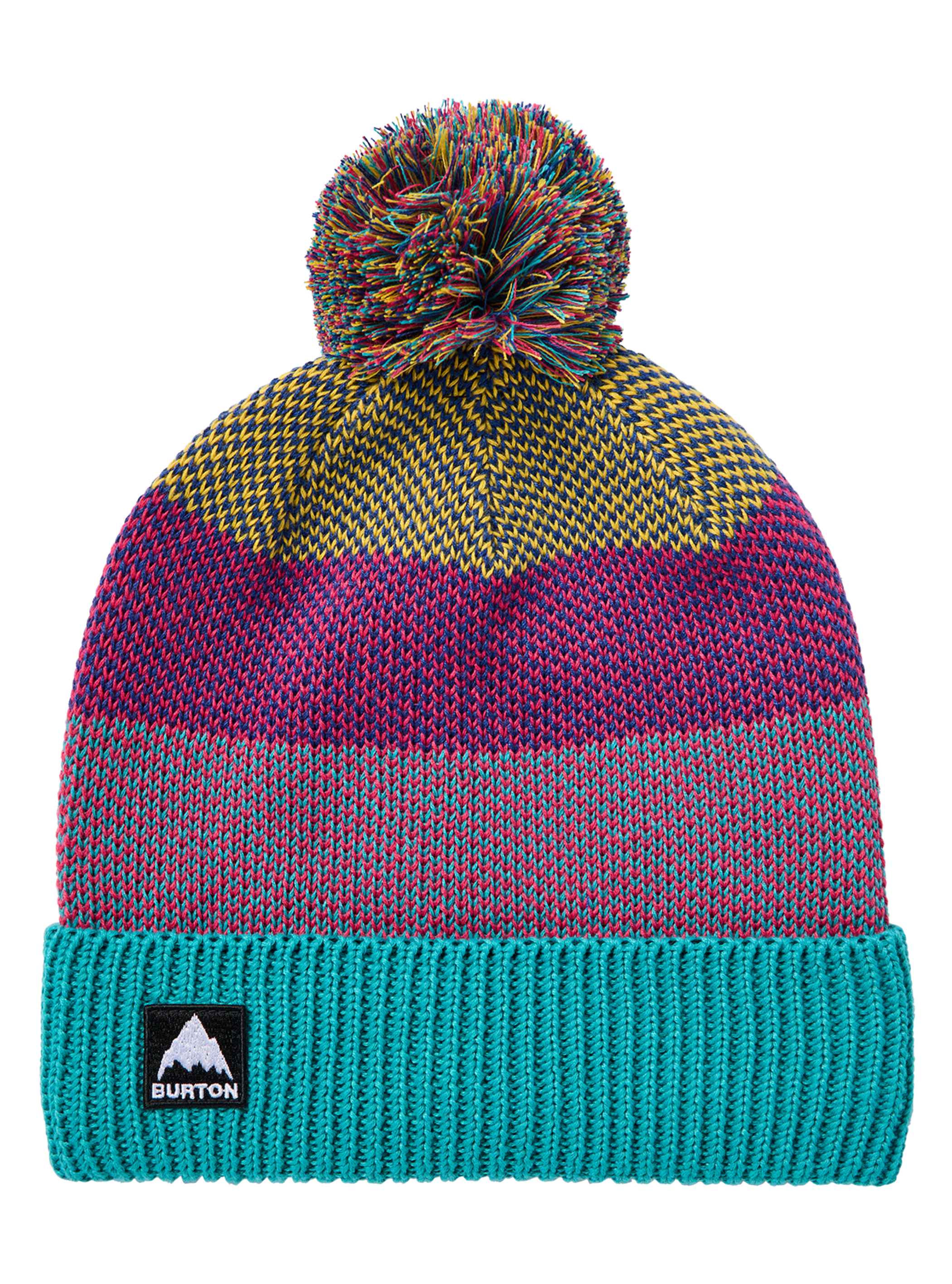 Product image of Kids' Burton Fleece-Lined Pom Beanie[Variant:Goldenrod / Azalea Pink / Pacific Teal]