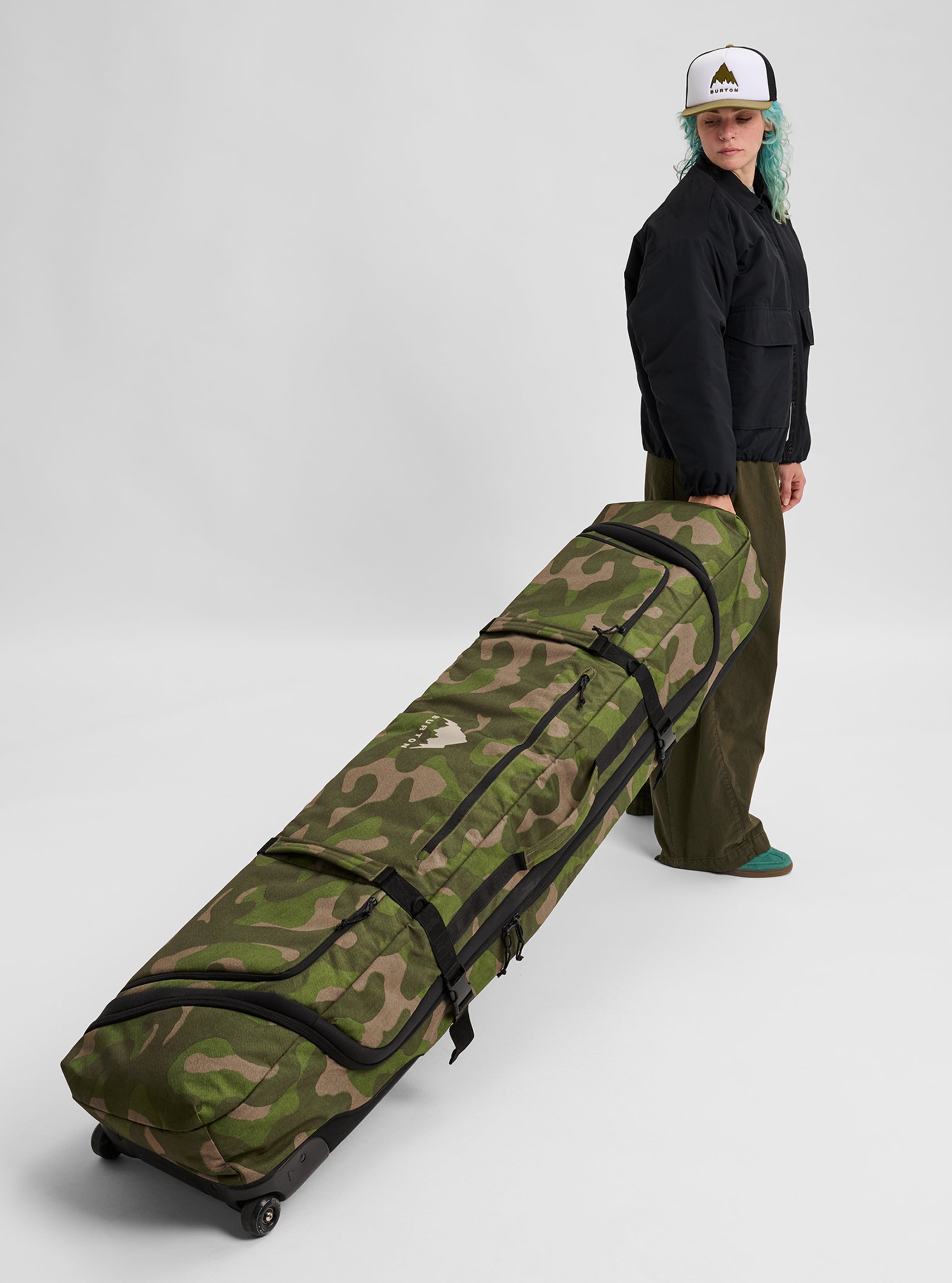 Product image of Burton Wheelie Flight Attendant Snowboard Bag[Variant:Keel Camo]
