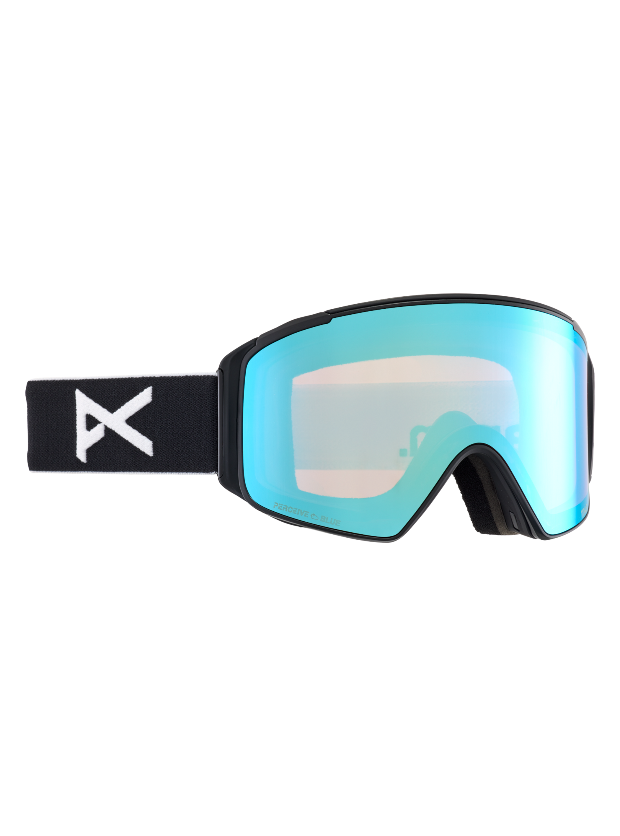 Product image of Anon M4S Low Bridge Fit Goggles (Cylindrical) + Bonus Lens[Variant:Frame: Black, Lens: Perceive Variable Blue (21% / S2), Spare Lens: Perceive Cloudy Pink (53% / S1)]