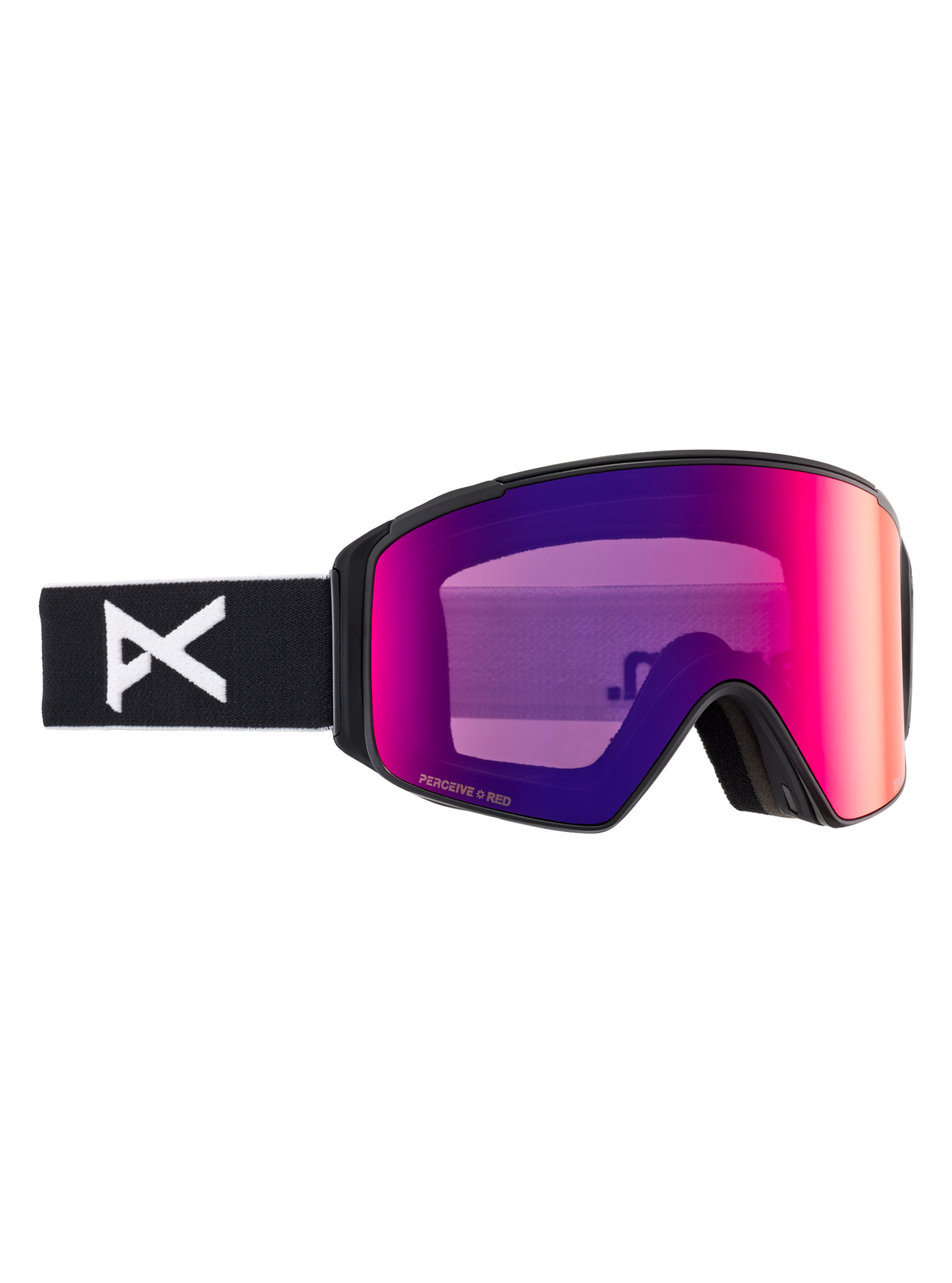 Product image of Anon M4S Low Bridge Fit Goggles (Cylindrical) + Bonus Lens[Variant:Frame: Black, Lens: Perceive Sunny Red (14% / S3), Spare Lens: Perceive Cloudy Burst (59% / S1)]