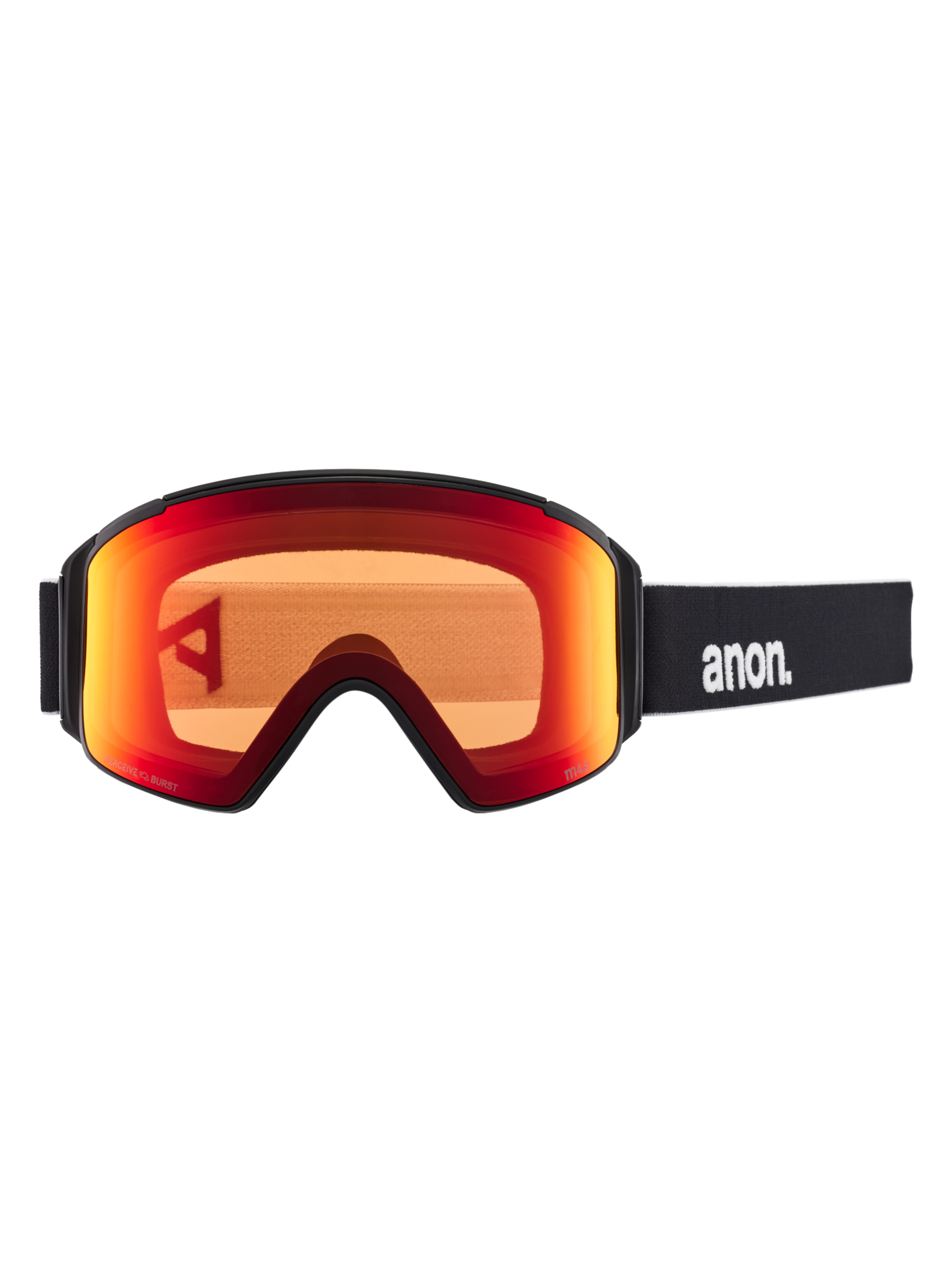 Product image of Anon M4S Low Bridge Fit Goggles (Cylindrical) + Bonus Lens[Variant:Frame: Black, Lens: Perceive Sunny Red (14% / S3), Spare Lens: Perceive Cloudy Burst (59% / S1)]