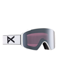 Product image of Anon M4S Low Bridge Fit Goggles (Cylindrical) + Bonus Lens[Variant:Frame: White, Lens: Perceive Sunny Onyx (6% / S4), Spare Lens: Perceive Variable Violet (34% / S2)]