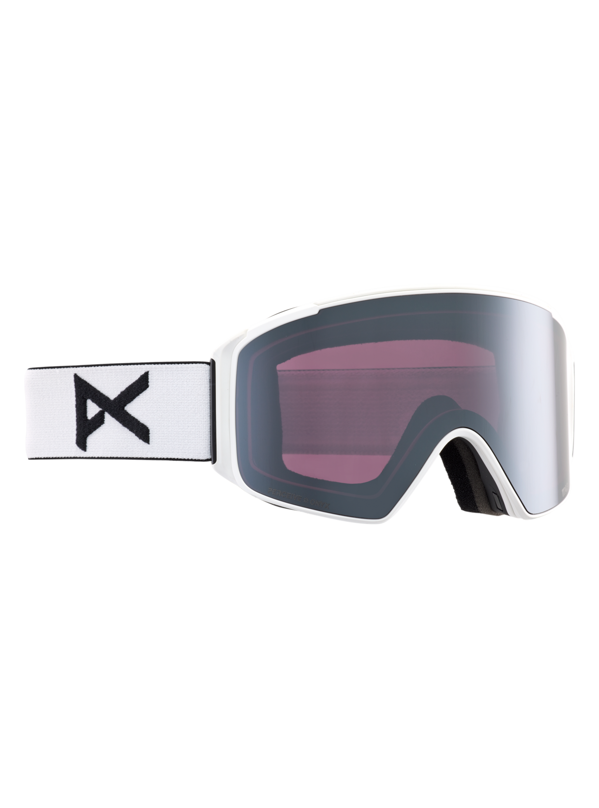Product image of Anon M4S Low Bridge Fit Goggles (Cylindrical) + Bonus Lens[Variant:Frame: White, Lens: Perceive Sunny Onyx (6% / S4), Spare Lens: Perceive Variable Violet (34% / S2)]