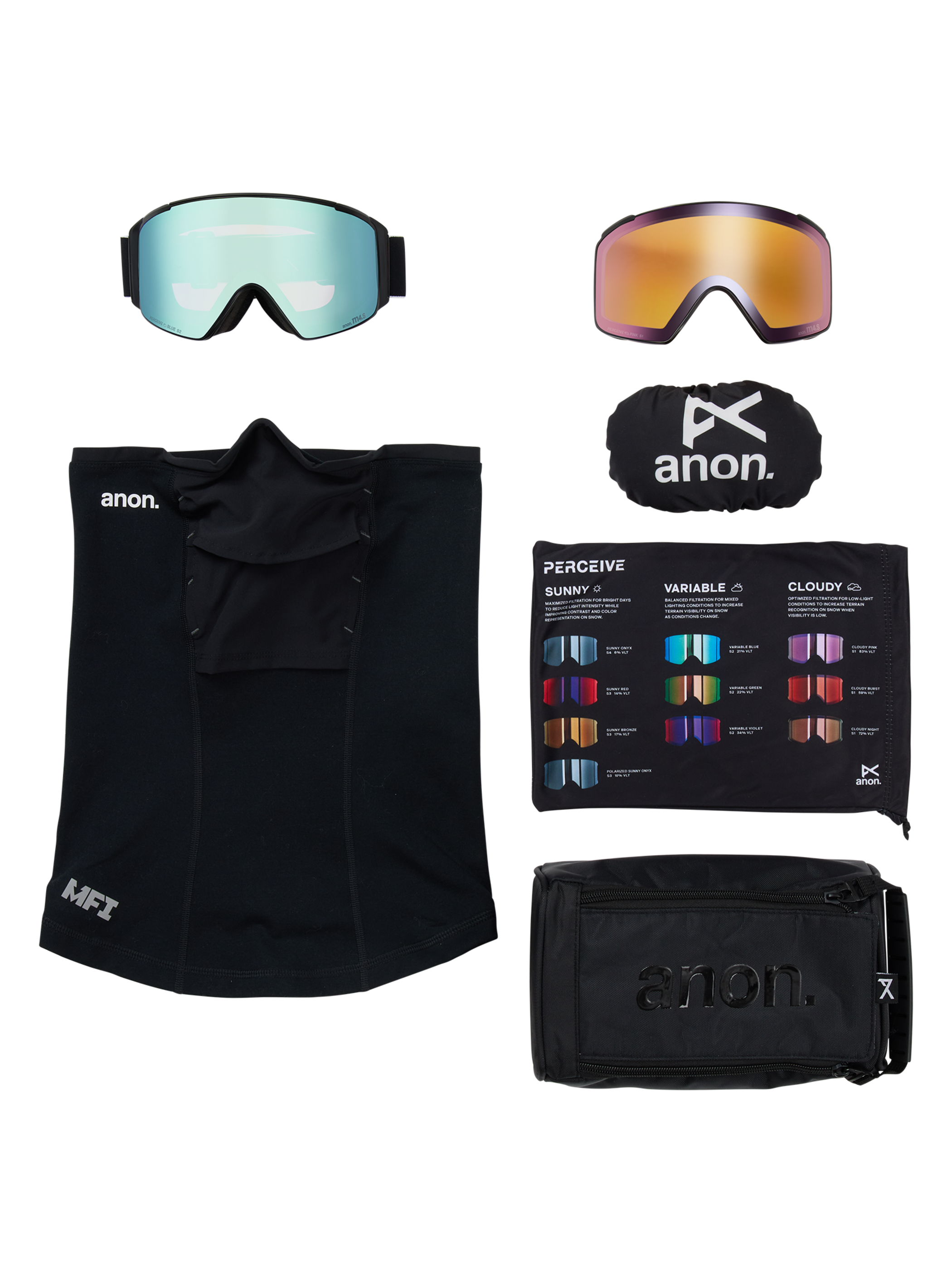 Anon M4S Goggles (Cylindrical) + Lens + MFI® Face Mask | Anon