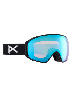 Product image of Anon M4S Low Bridge Fit Goggles (Toric) + Bonus Lens + MFI® Face Mask[Variant:Frame: Black, Lens: Perceive Variable Blue (21% / S2), Spare Lens: Perceive Cloudy Pink (53% / S1)]