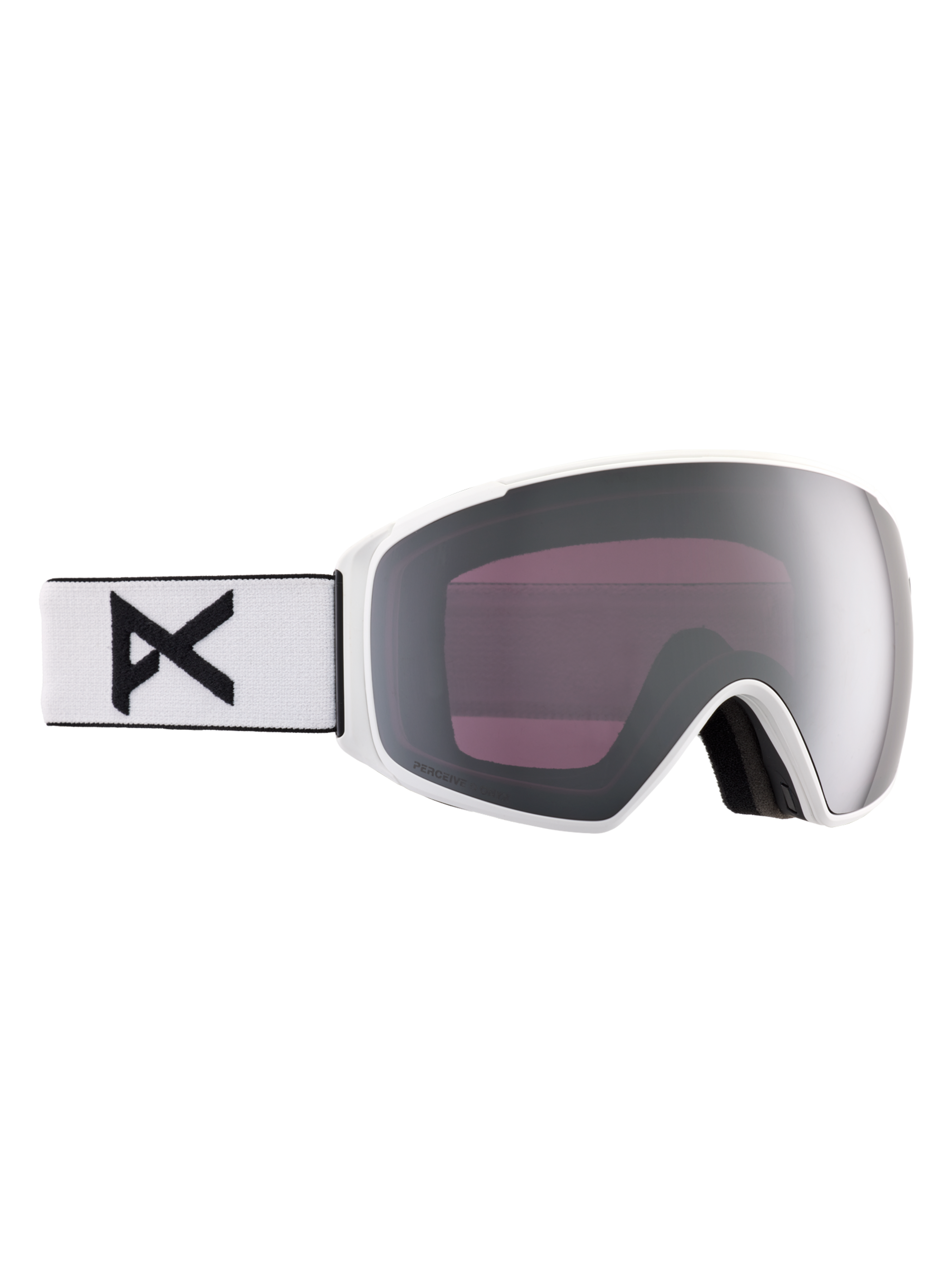 Product image of Anon M4S Low Bridge Fit Goggles (Toric) + Bonus Lens + MFI® Face Mask[Variant:Frame: White, Lens: Perceive Sunny Onyx (6% / S4), Spare Lens: Perceive Variable Violet (34% / S2)]
