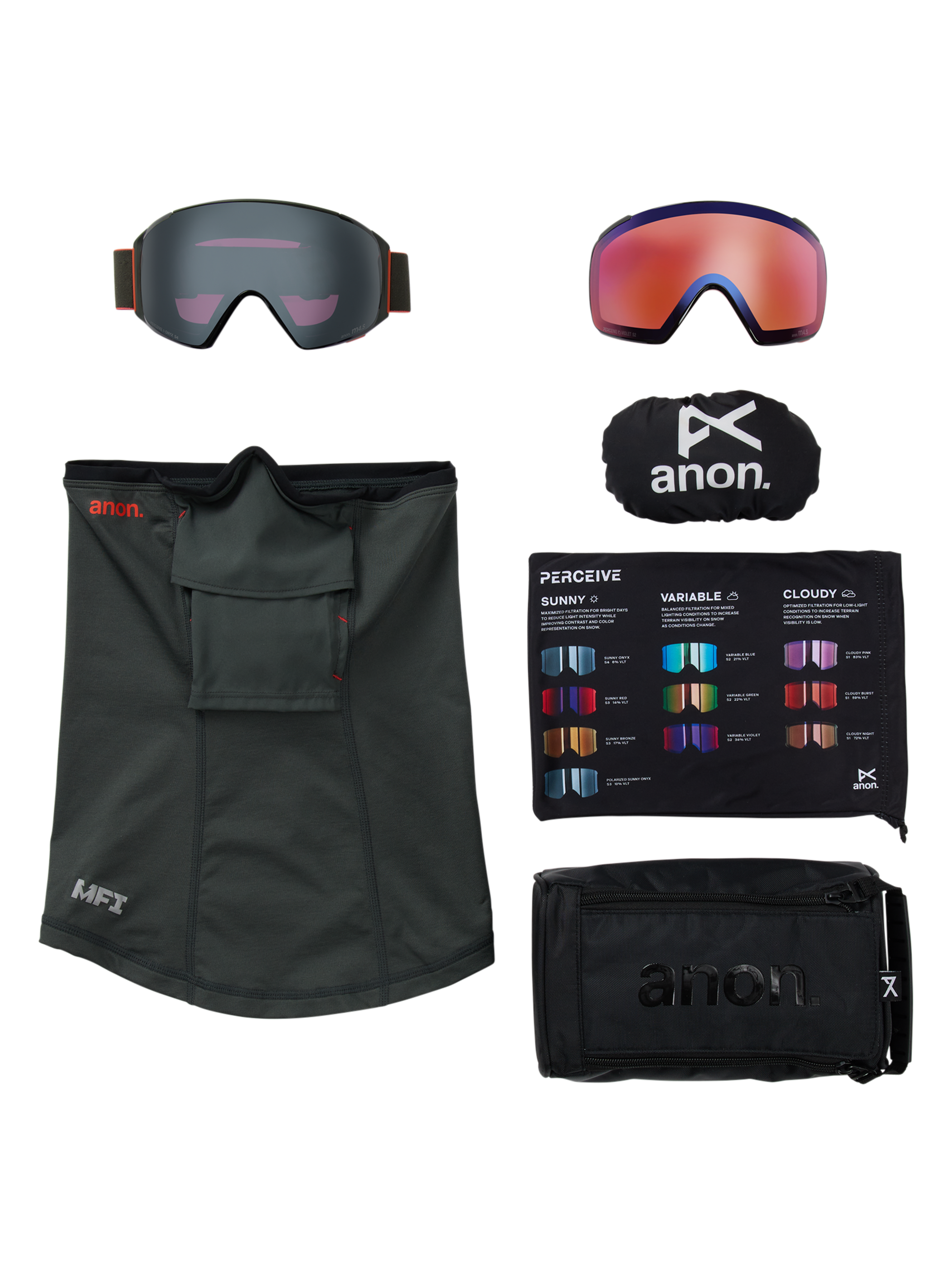 Anon M4S Brille (torisch) + Zusatzbrillenglas + MFI® Face Mask