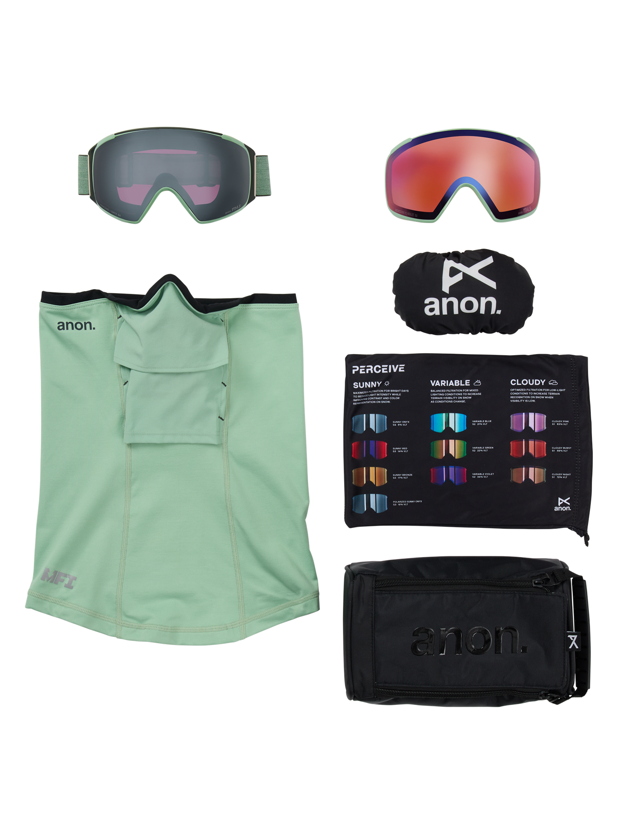 Anon M4S Brille (torisch) + Zusatzbrillenglas + MFI® Face Mask