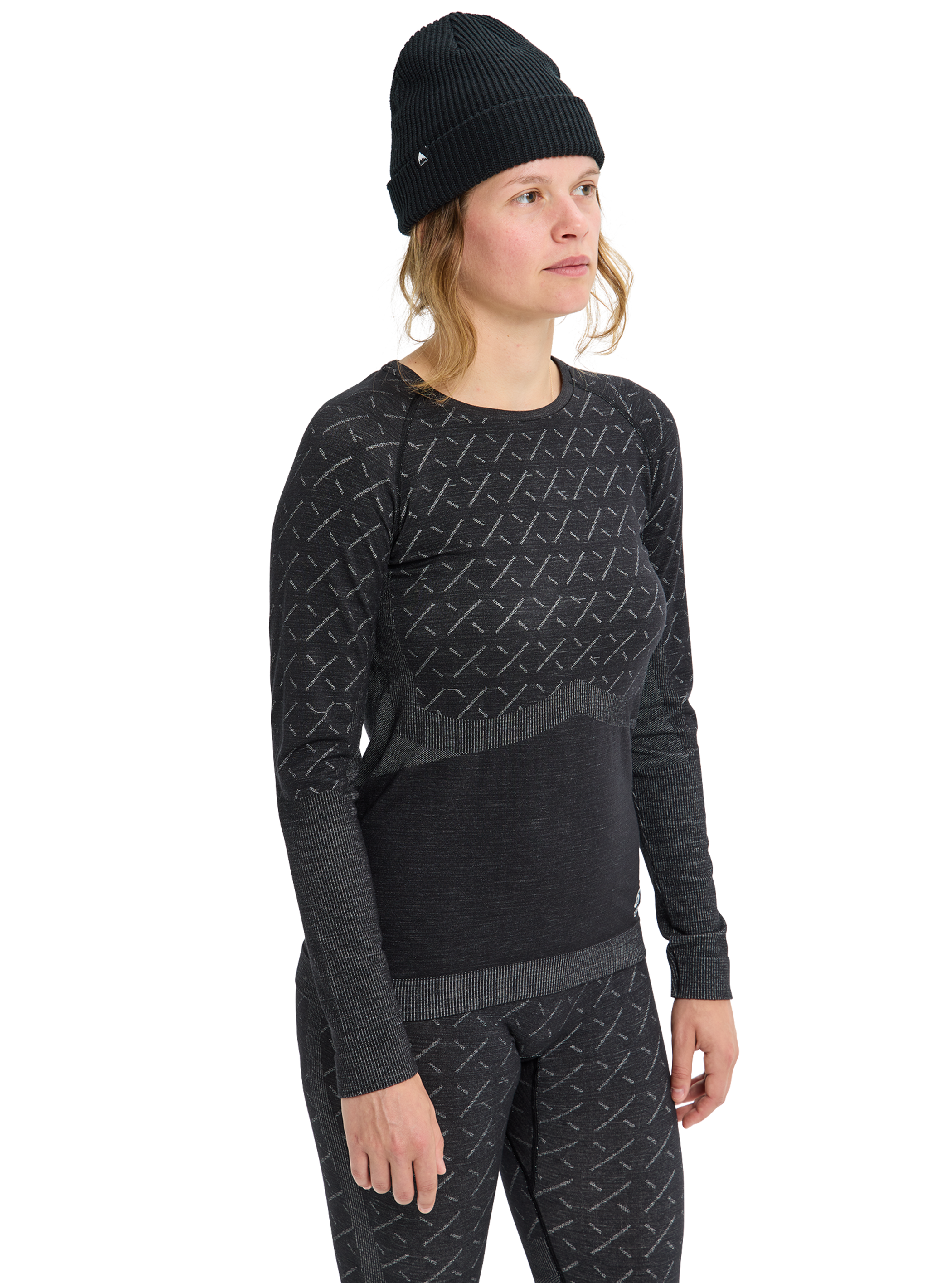 Product image of Women's Burton [ak] Slokar Crewneck Fleece[Variant:True Black / Gray Cloud]