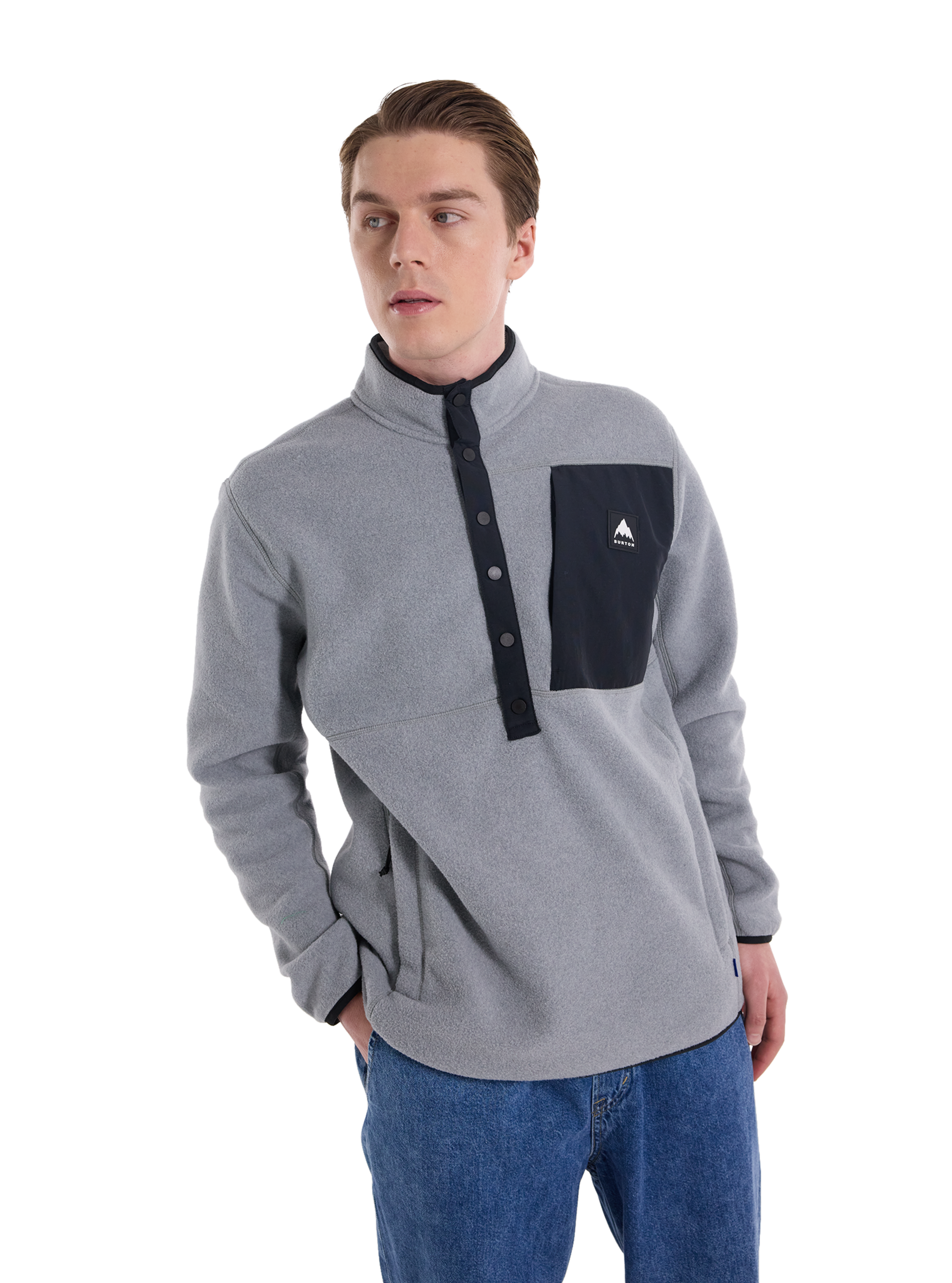 Product image of Men's Burton Cinder Fleece Pullover[Variant:Gray Heather]