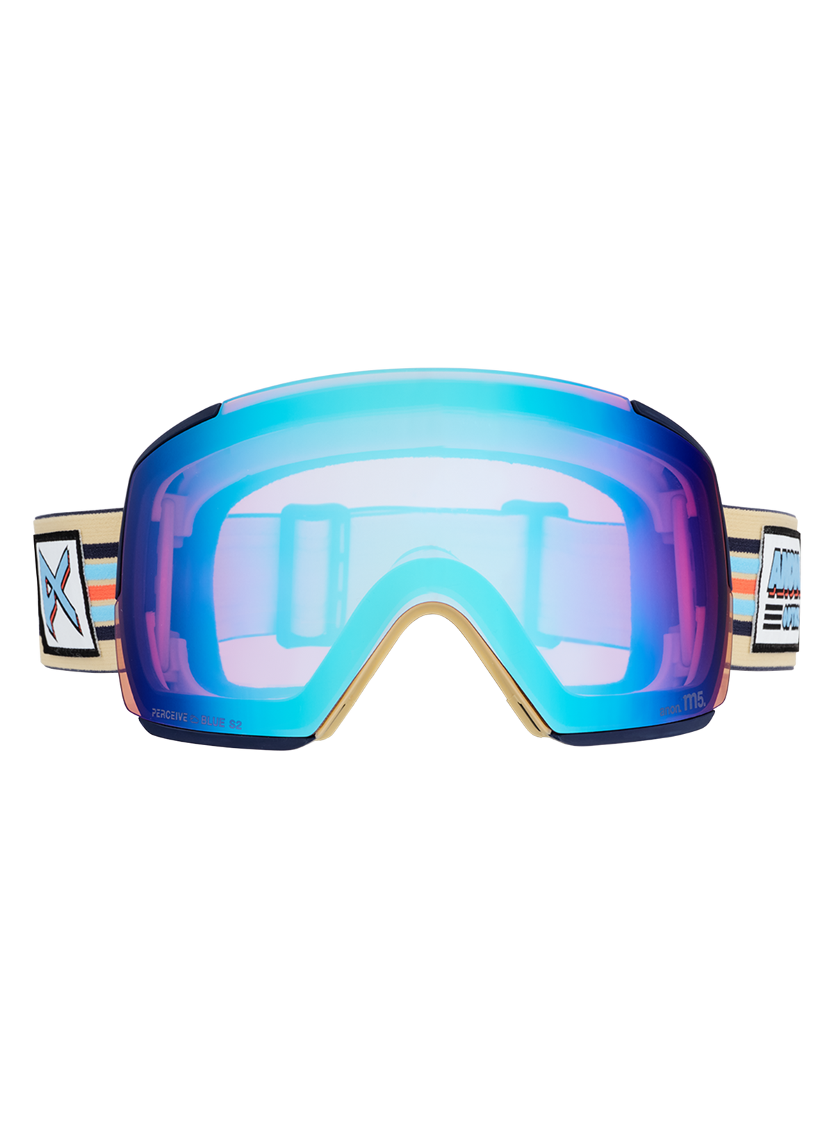 Product image of Anon M5 Goggles + Bonus Lens + MFI® Face Mask[Variant:Frame: Vintage, Lens: Perceive Variable Blue (21% / S2), Spare Lens: Perceive Cloudy Pink (53% / S1)]