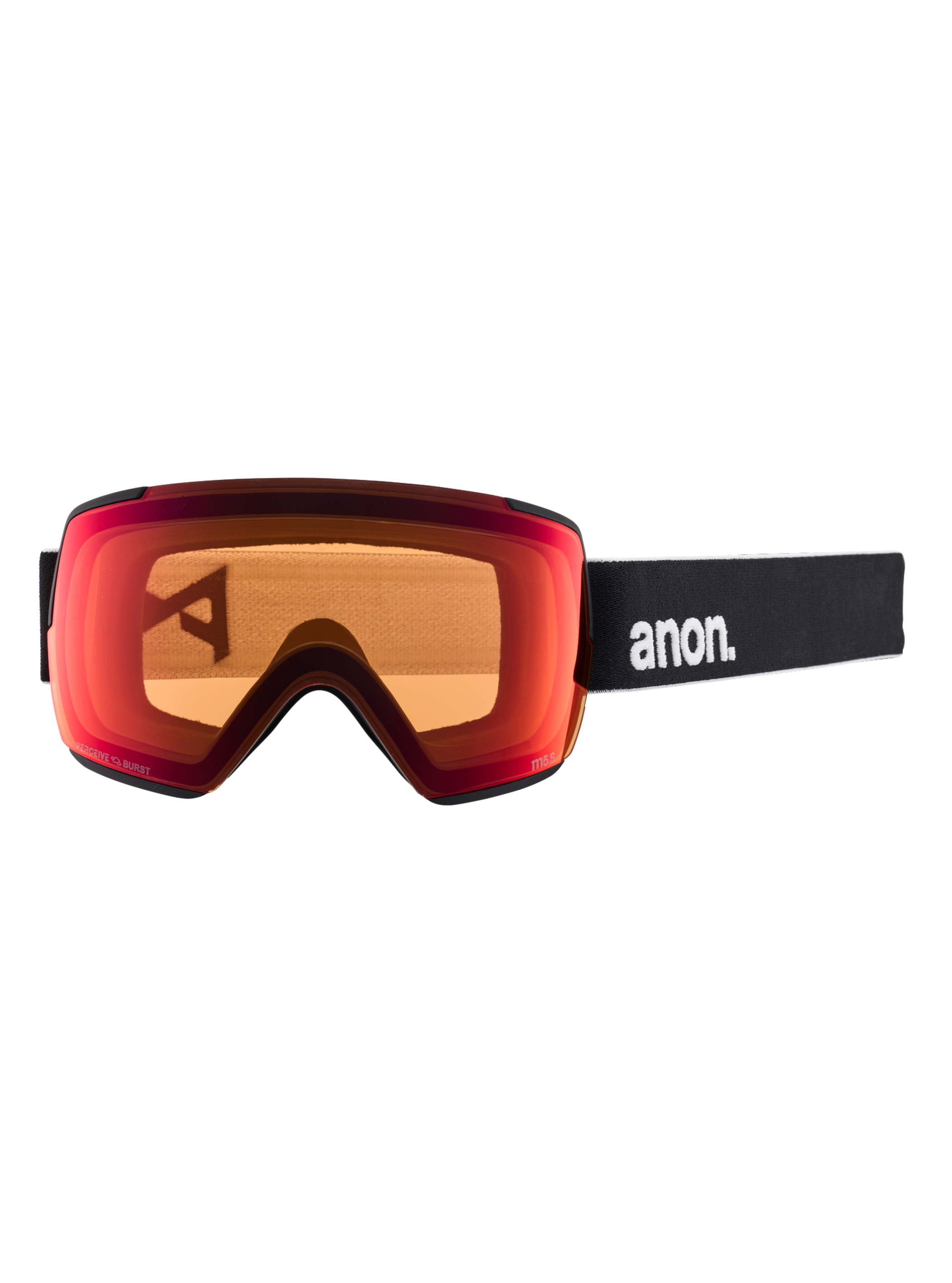 Product image of Anon M5S Low Bridge Fit Goggles + Bonus Lens + MFI® Face Mask[Variant:Frame: Black, Lens: Perceive Sunny Red (14% / S3), Spare Lens: Perceive Cloudy Burst (59% / S1)]