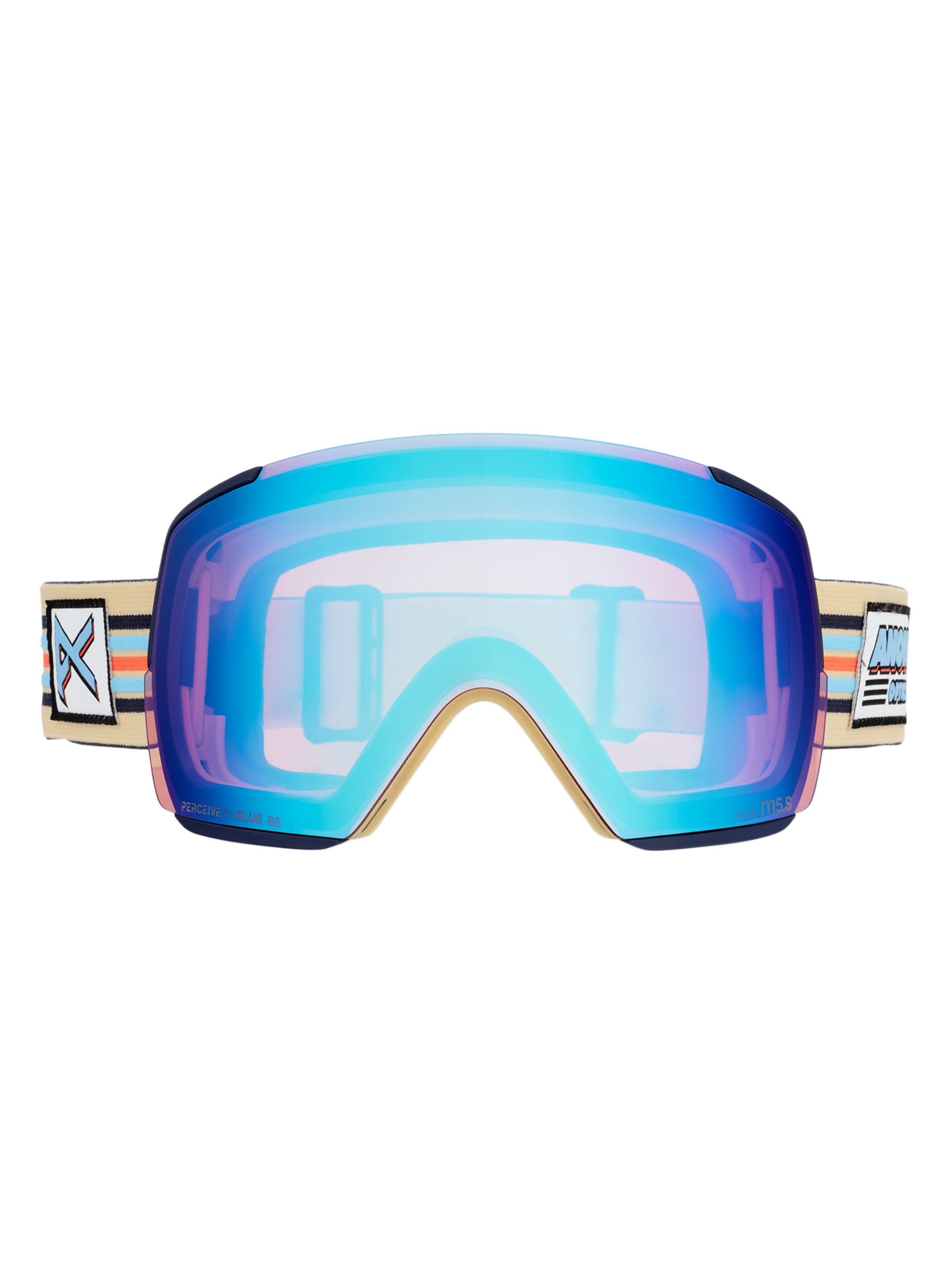 Product image of Anon M5S Goggles + Bonus Lens + MFI® Face Mask[Variant:Frame: Vintage, Lens: Perceive Variable Blue (21% / S2), Spare Lens: Perceive Cloudy Pink (53% / S1)]