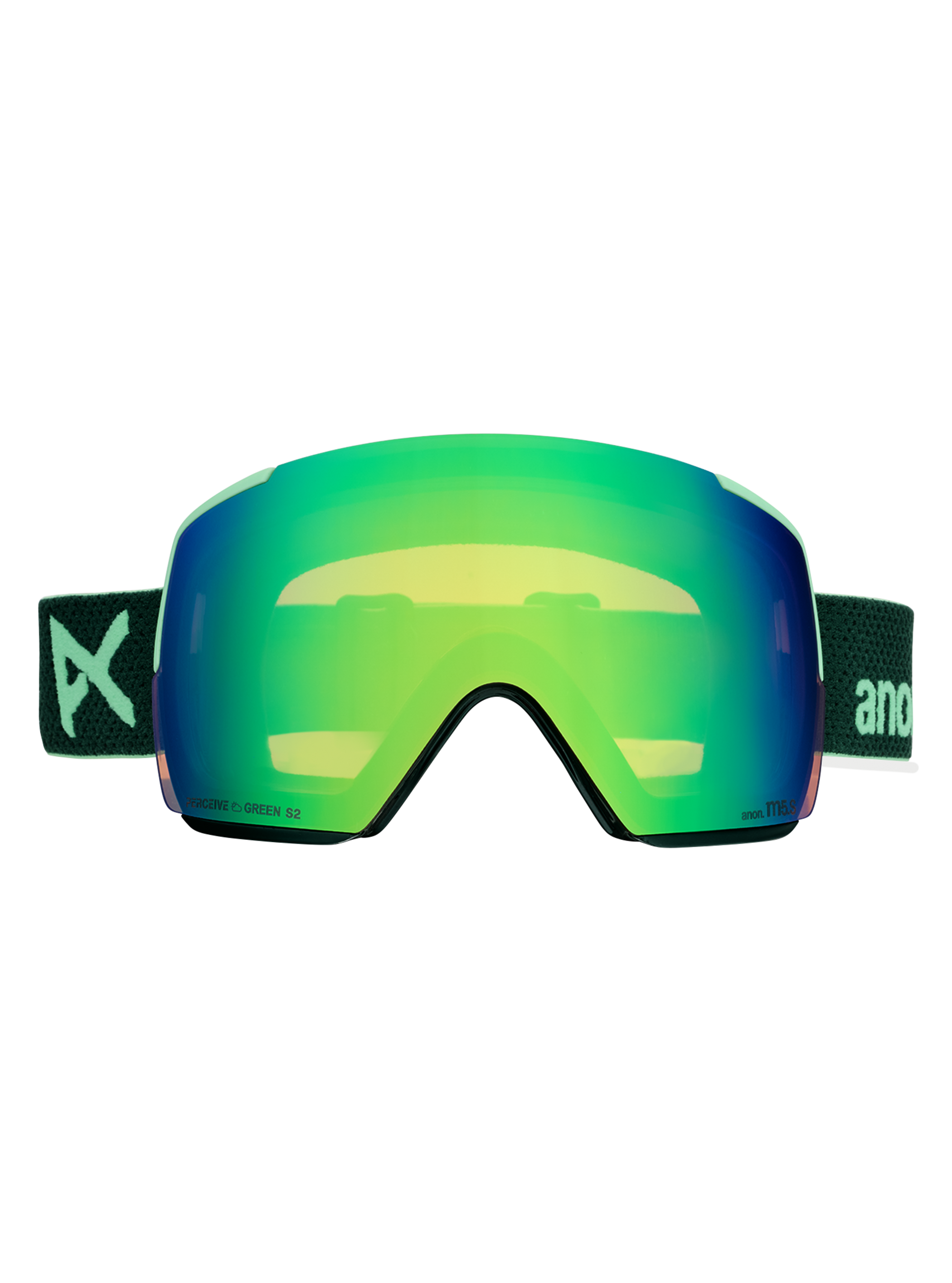 Product image of Anon M5S Goggles + Bonus Lens + MFI® Face Mask[Variant:Frame: Brunswick Green, Lens: Perceive Variable Green (22% / S2), Spare Lens: Perceive Cloudy Pink (53% / S1)]