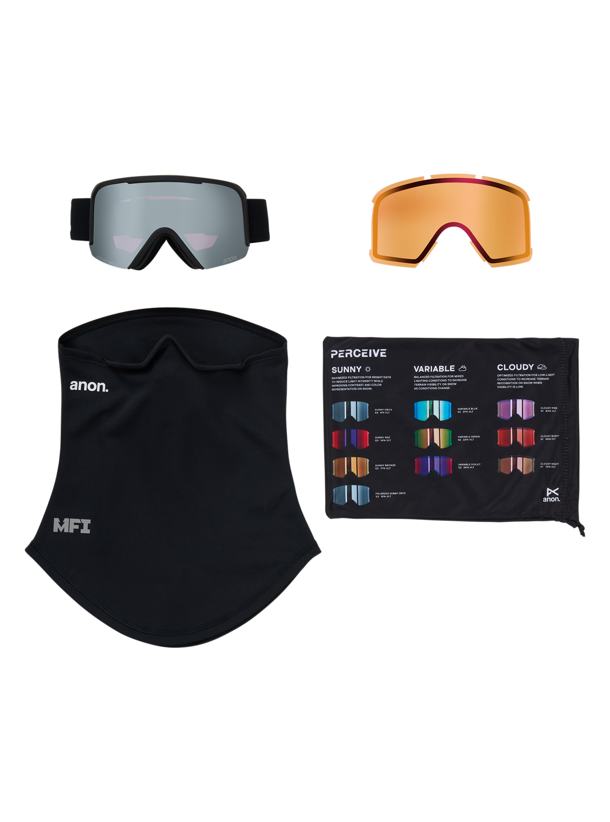 Anon Nesa Brille + Zusatzbrillenglas + MFI® Face Mask