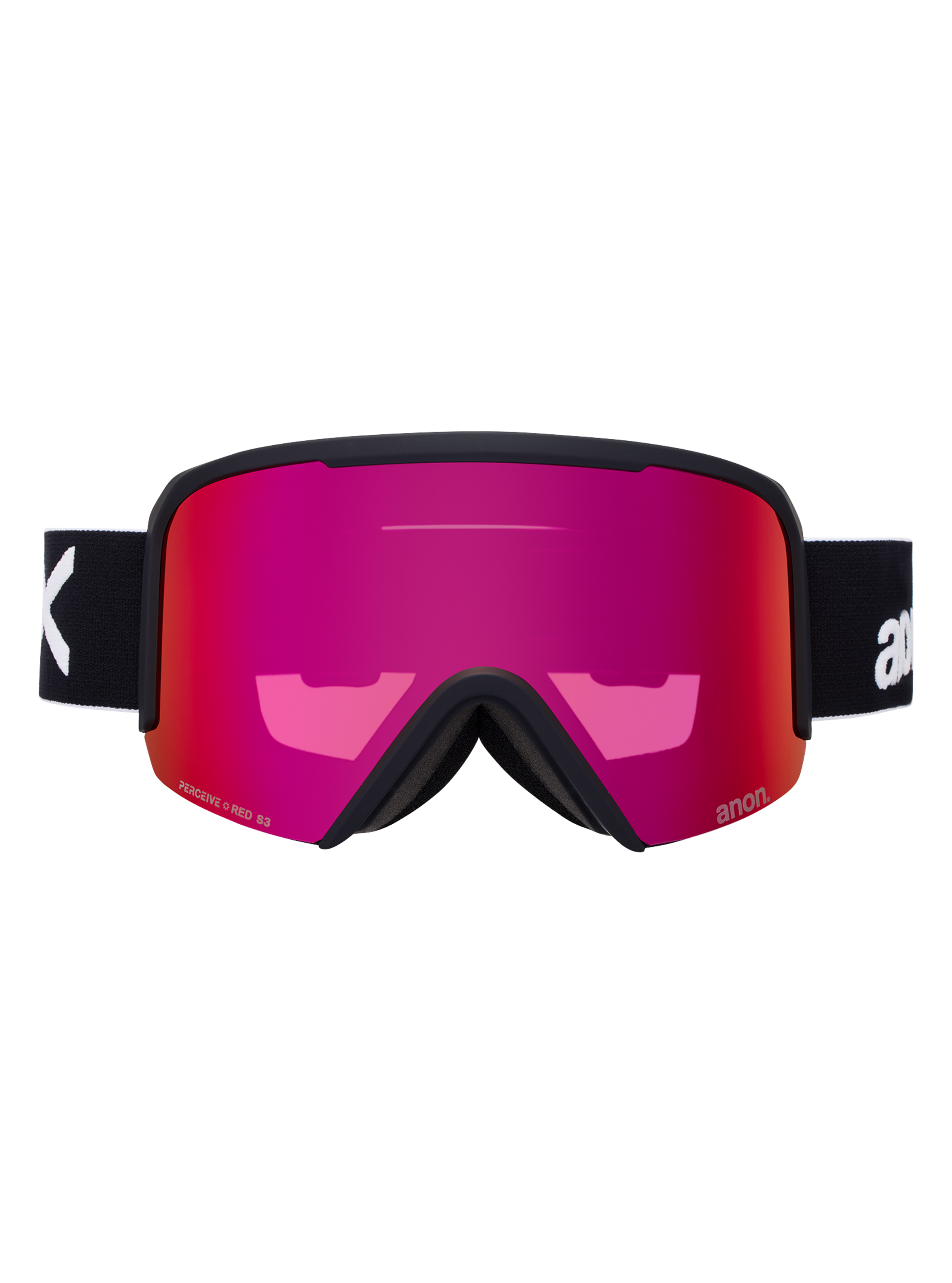 Product image of Anon Nesa Goggles + Bonus Lens + MFI® Face Mask[Variant:Frame: Black, Lens: Perceive Sunny Red (14% / S3), Spare Lens: Perceive Cloudy Burst (59% / S1)]