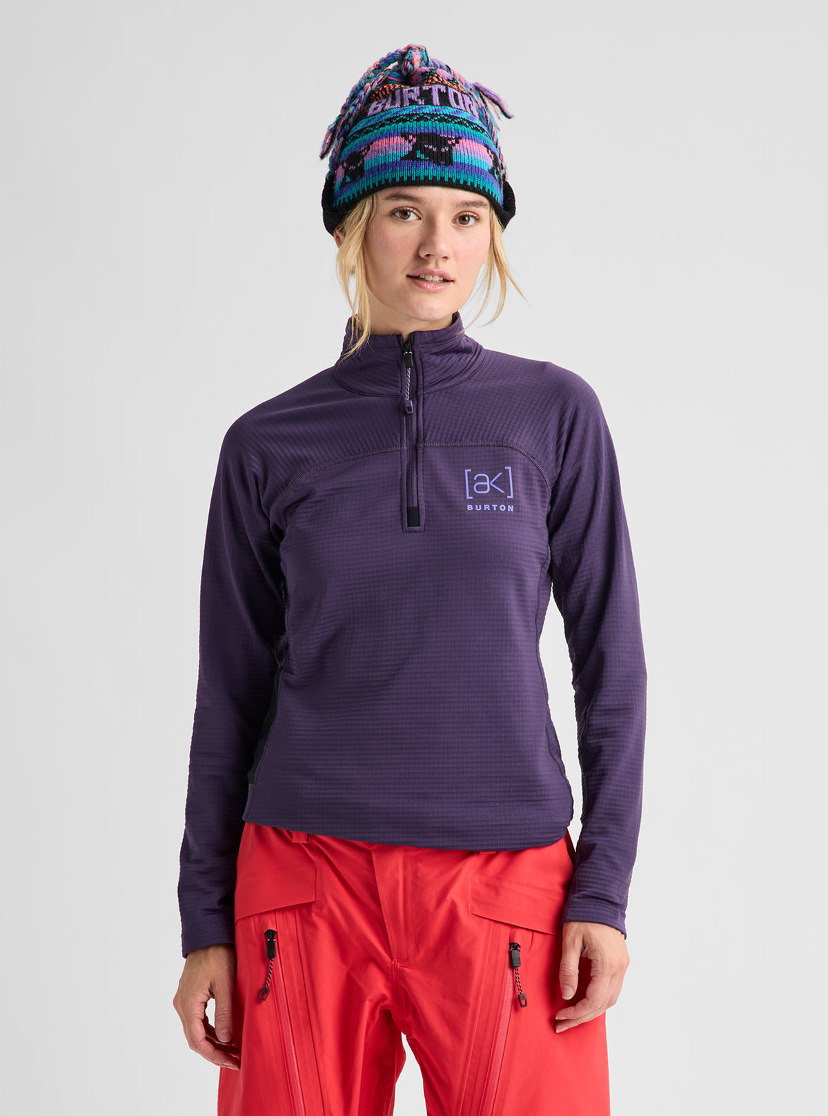 Product image of Women's Burton [ak] Helium Grid Fleece Quarter-Zip[Variant:Nightshade Purple]
