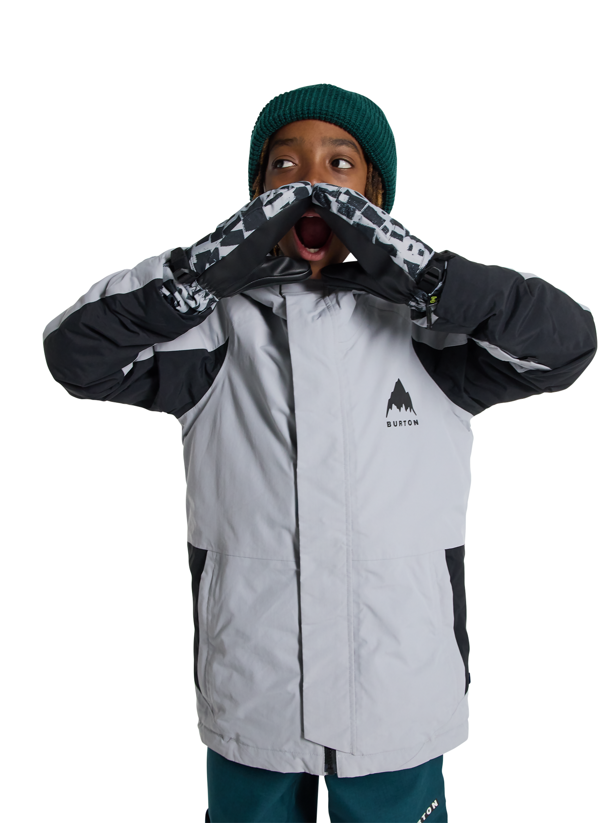 Product image of Kids' Burton Skimmer Jacket[Variant:Silver Sconce / True Black]