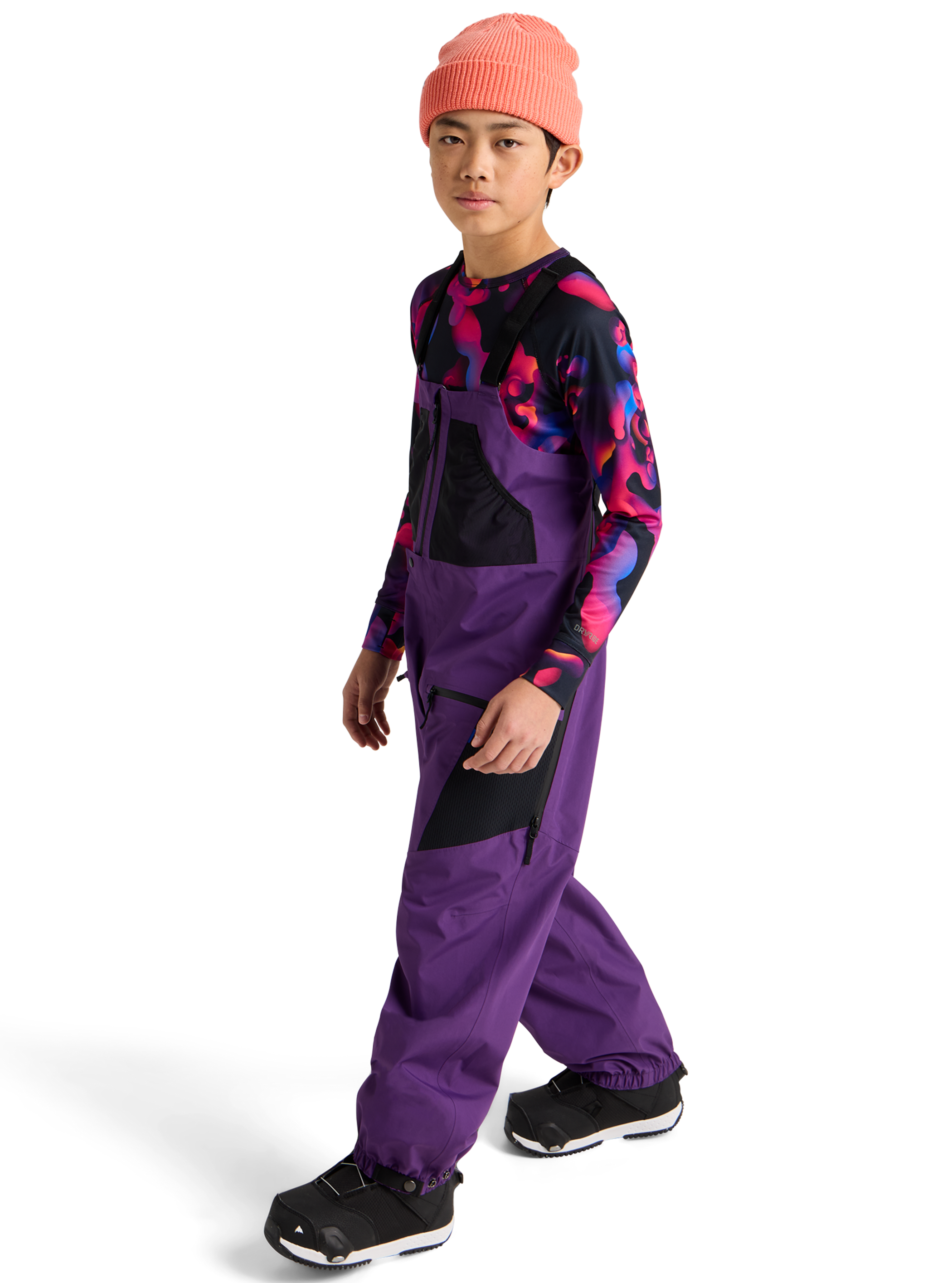 Product image of Kids' Burton Outbeam 3L Bib Pants[Variant:Imperial Purple / True Black]