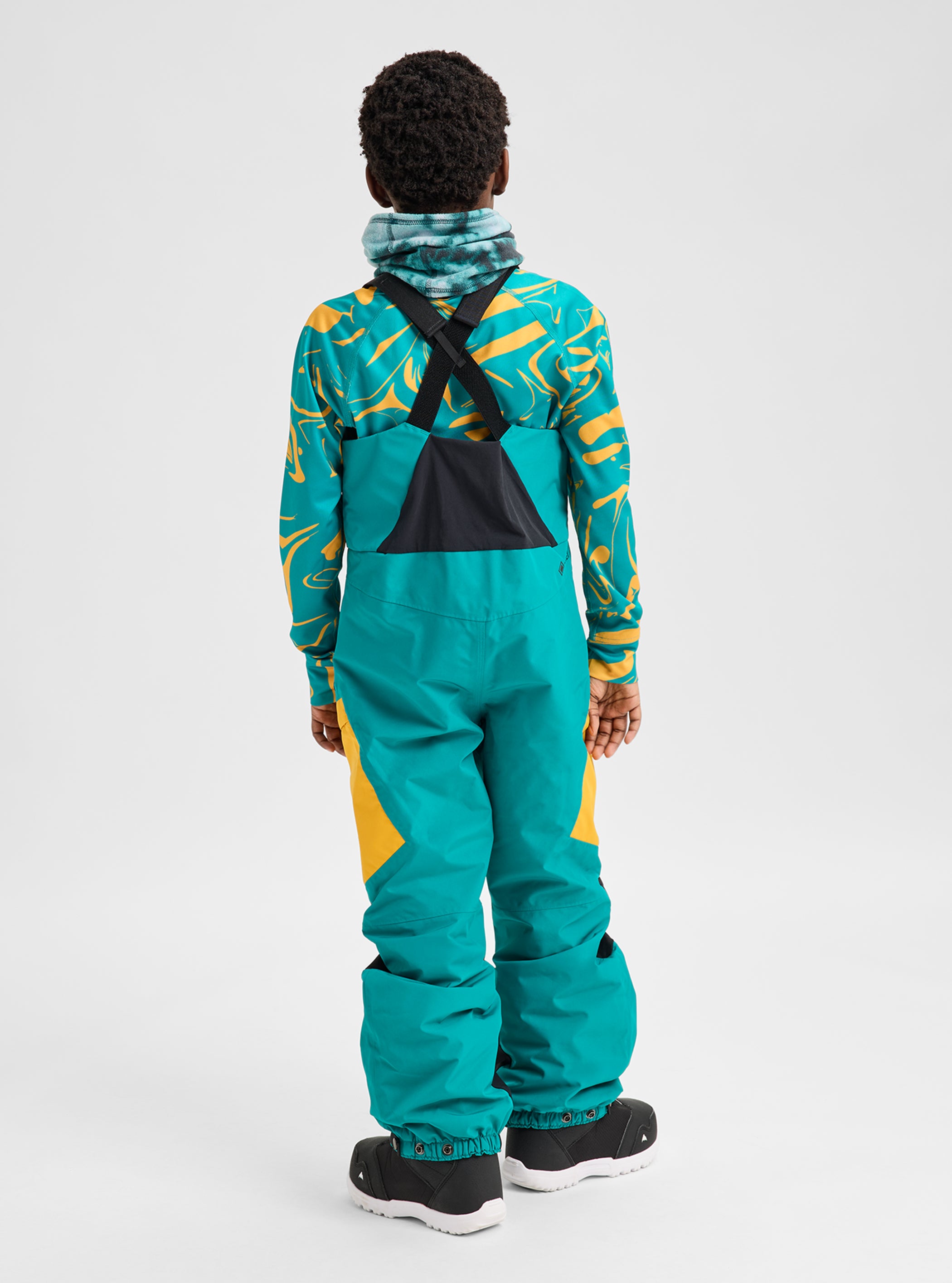 Product image of Kids' Burton Powline GORE-TEX Bib Pants[Variant:Pacific Teal / Goldenrod / True Black]