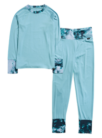 Product Image of Kids' and Toddlers' Burton Merino Wool Base Layer Set [Variant: Mineral Blue / Crumple Dye]