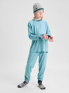Product Image of Kids' and Toddlers' Burton Merino Wool Base Layer Set [Variant: Mineral Blue / Crumple Dye]