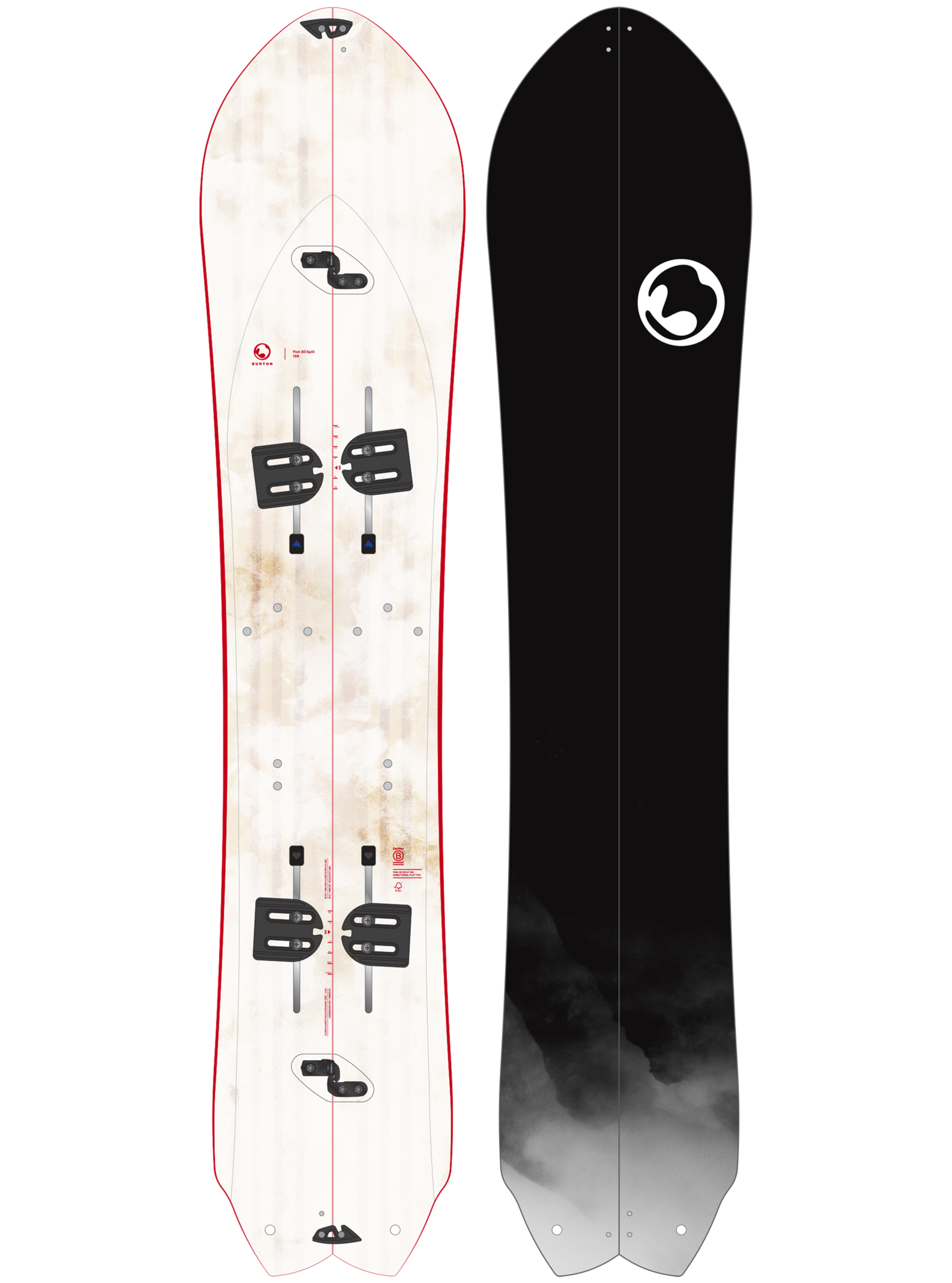 Product image of Burton 3D Fish Flat Top Splitboard[Variant:Black / White]
