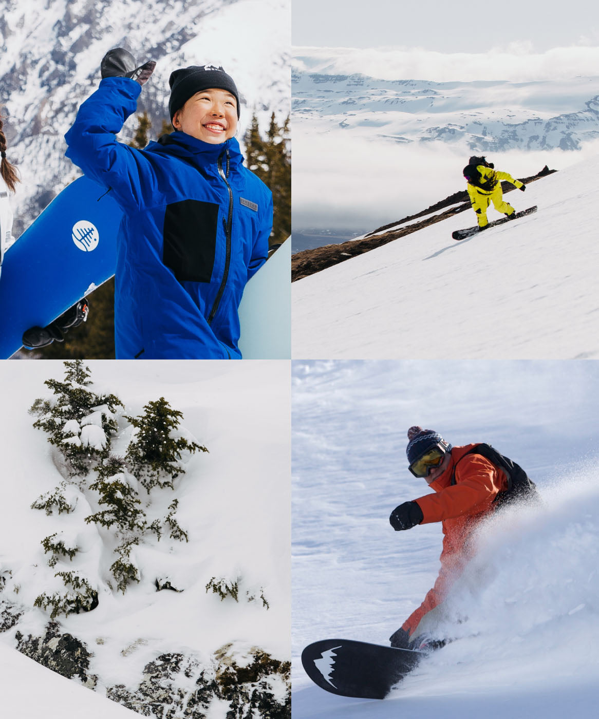 Snowboarding collage