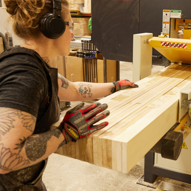 Burton employee builds a Burton snowboard
